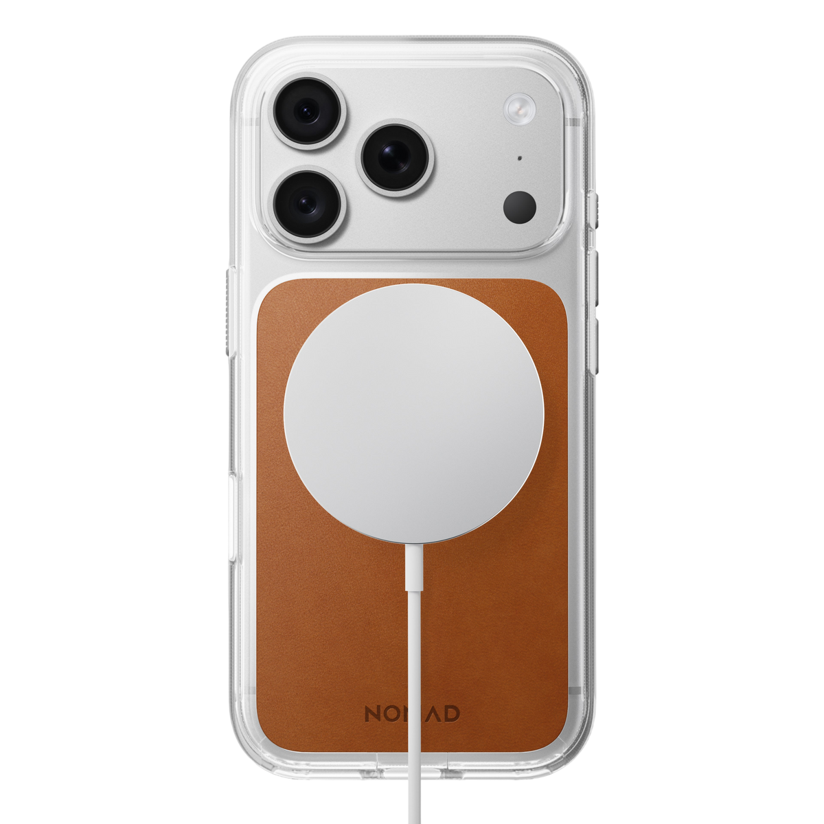 Nomad Clear Leather Case for iPhone 18 Pro - Saddle, view 2 #color_saddle