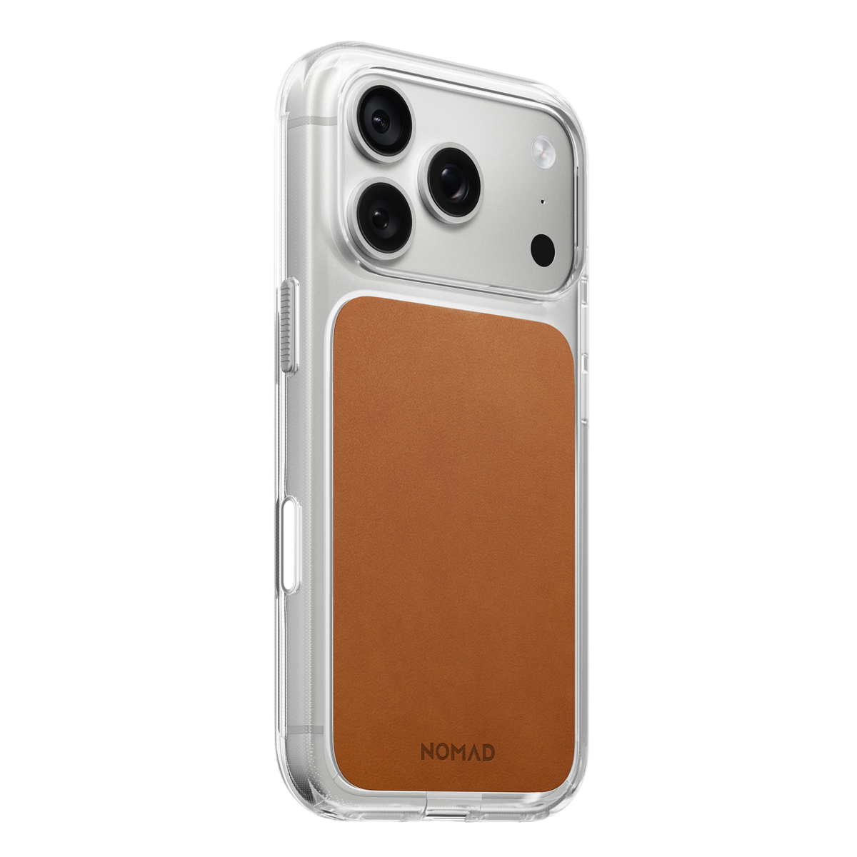 Nomad Clear Leather Case for iPhone 18 Pro - Saddle #color_saddle