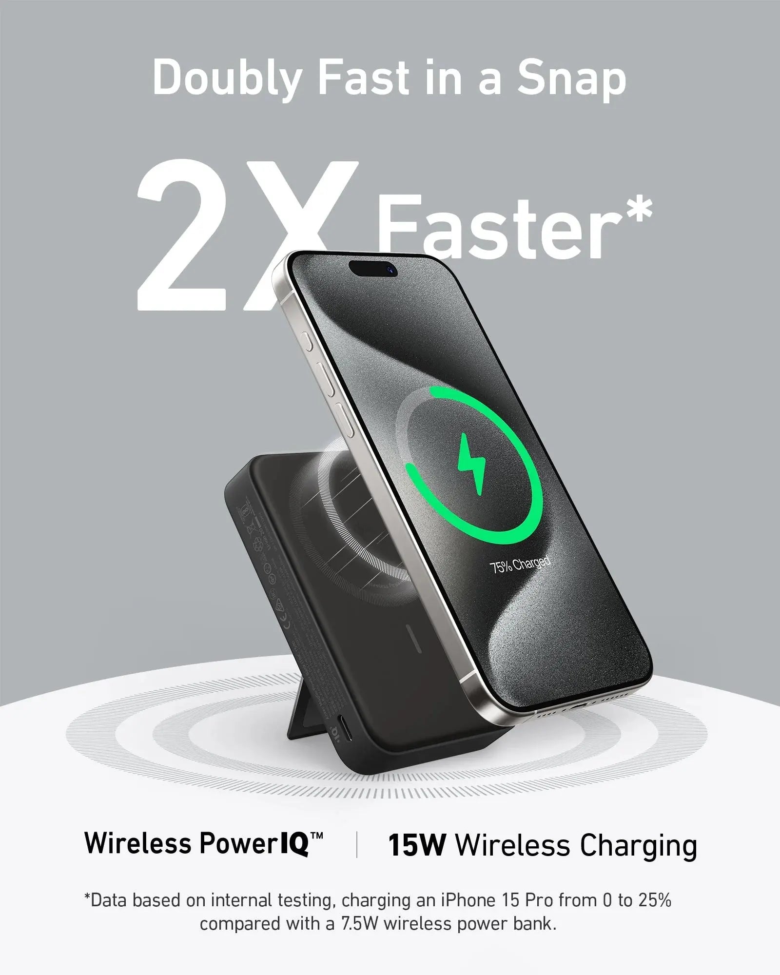 Anker MagGo Power Bank 10k Qi2 Certified (15W) - Black