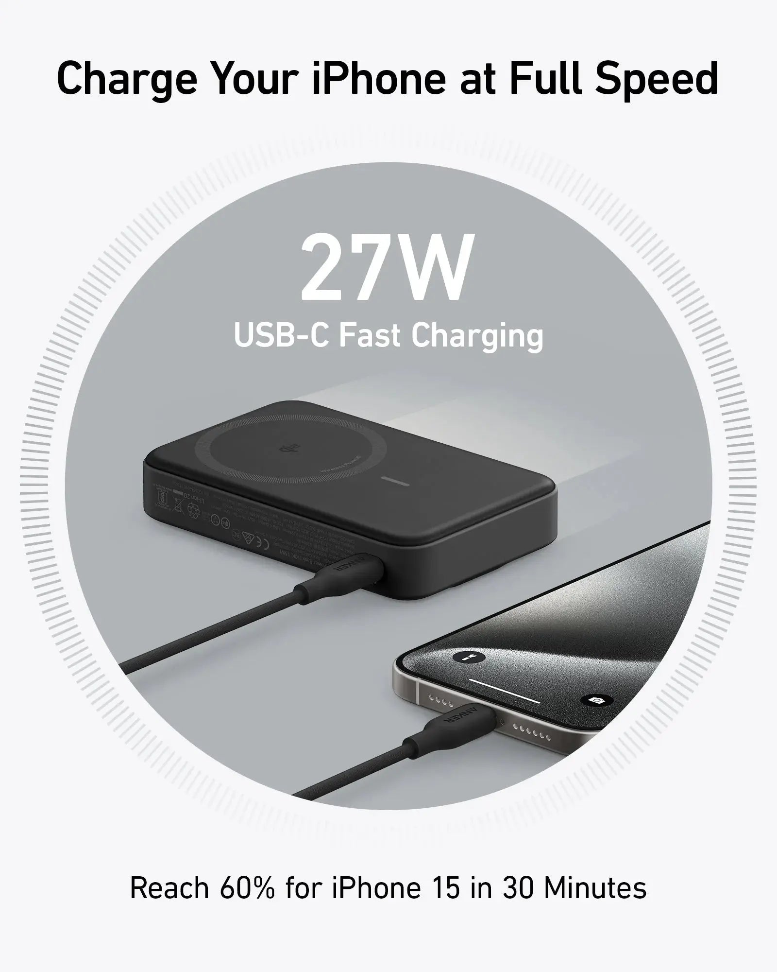 Anker MagGo Power Bank 10k Qi2 Certified (15W) - Black