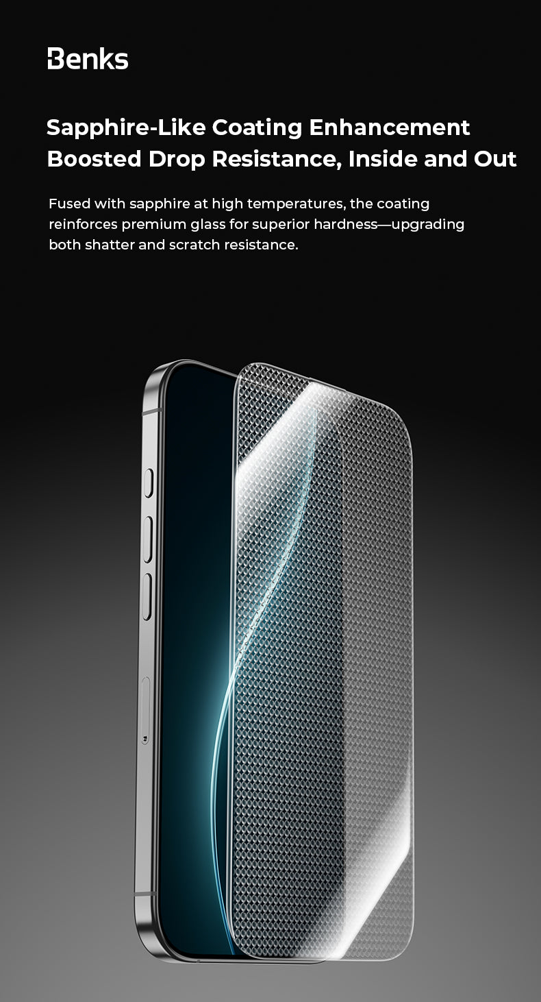Benks GlassWarrior Sapphire Screen Protector for iPhone 17 Series (17 / Pro / Pro Max / Air)