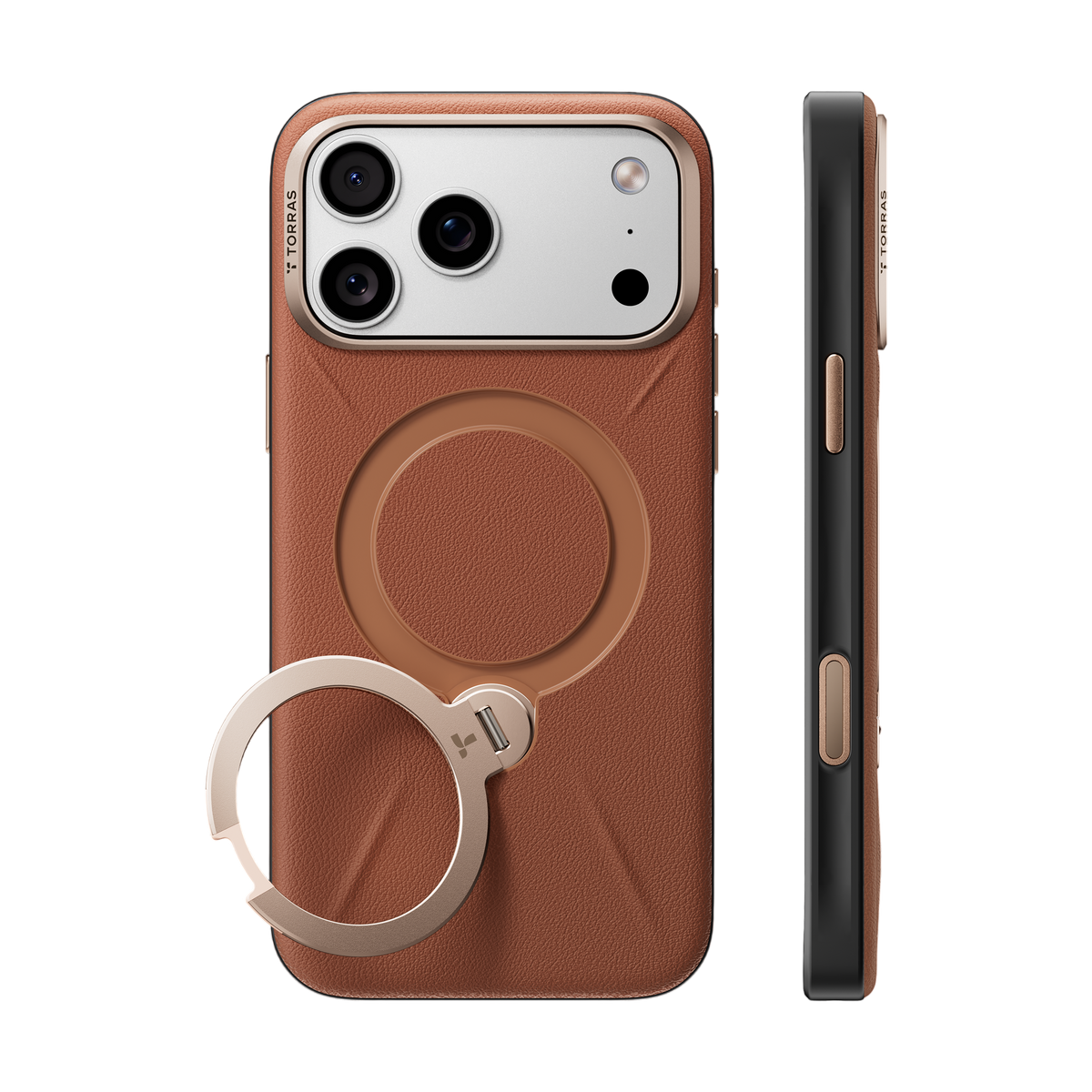 Torras Ostand Q3 VegSkin Case for iPhone 18 Pro Max - Amber Brown #color_amber-brown