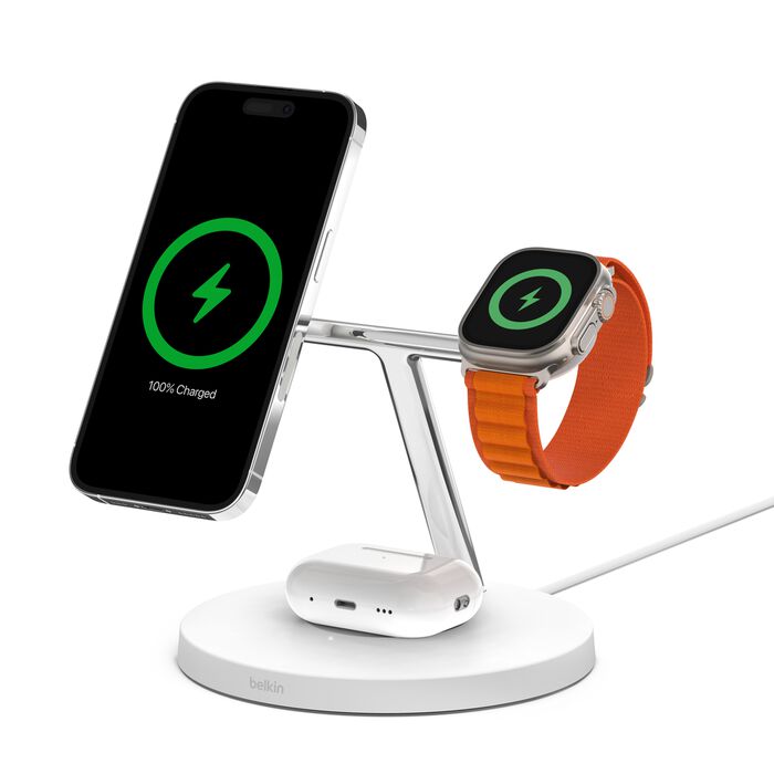 Belkin BoostCharge Pro 3-in-1 Wireless Charger with Official MagSafe Charging 15W
