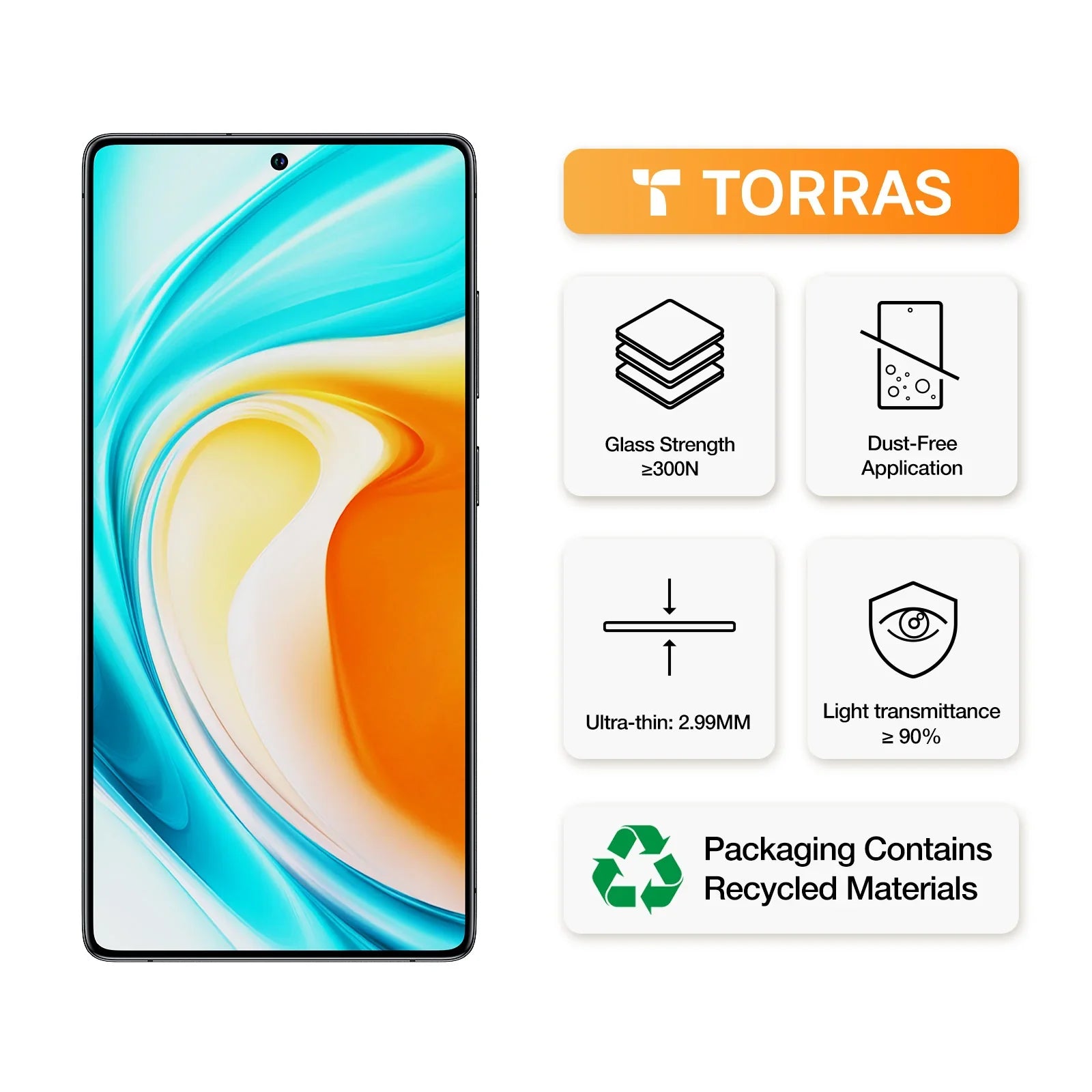 حامي شاشة Torras لهاتف Samsung S25 Ultra شفاف - 1 عبوة