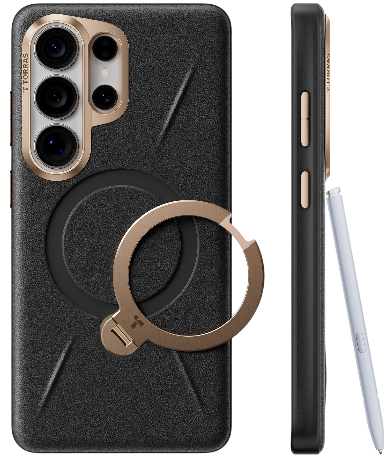 TORRAS Ostand Spin VegSkin for Samsung Galaxy S26 Ultra - Iovry Black #color_iovry-black