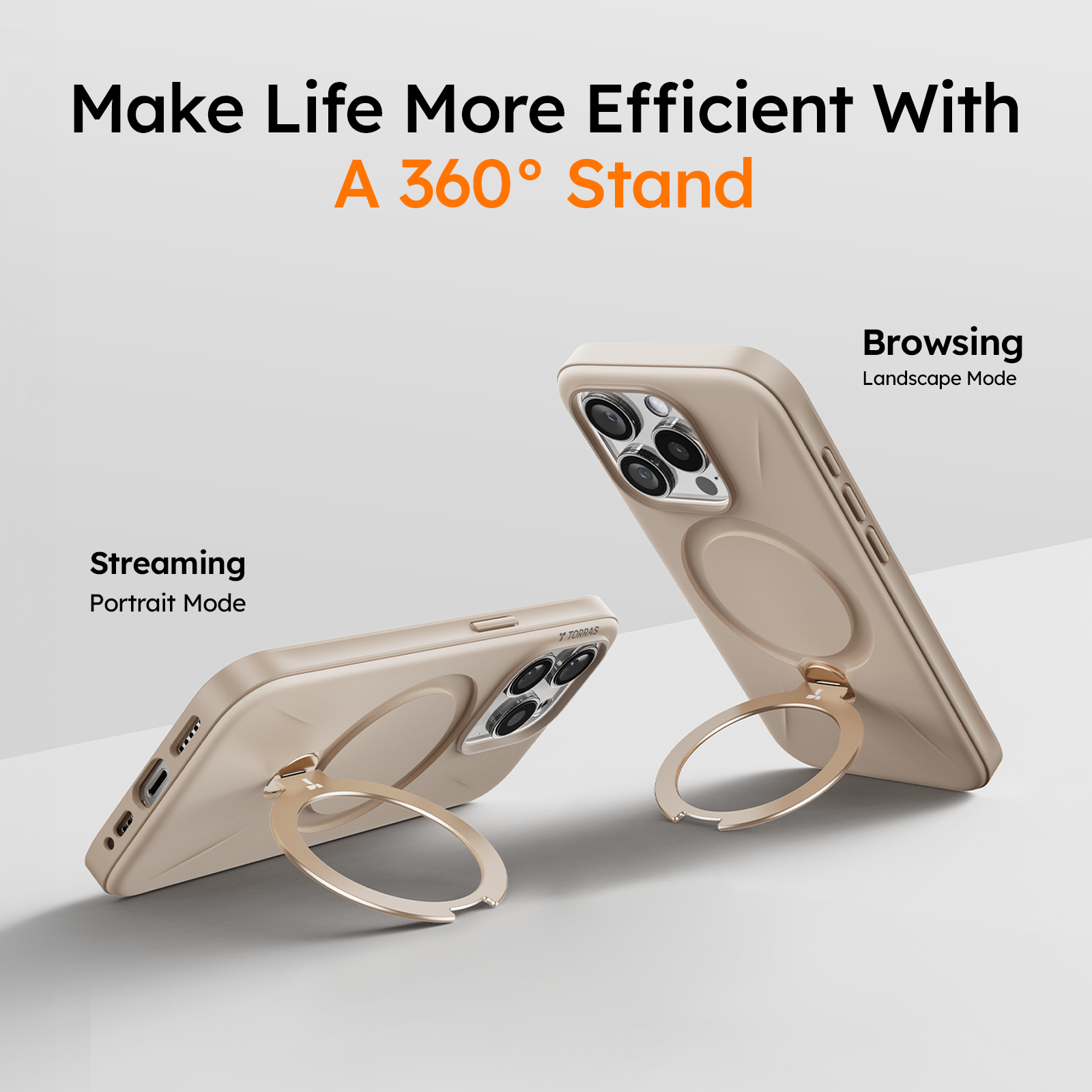 حافظة Torras Ostand 360° Spin Fusion MagSafe لهاتف آيفون 16 برو