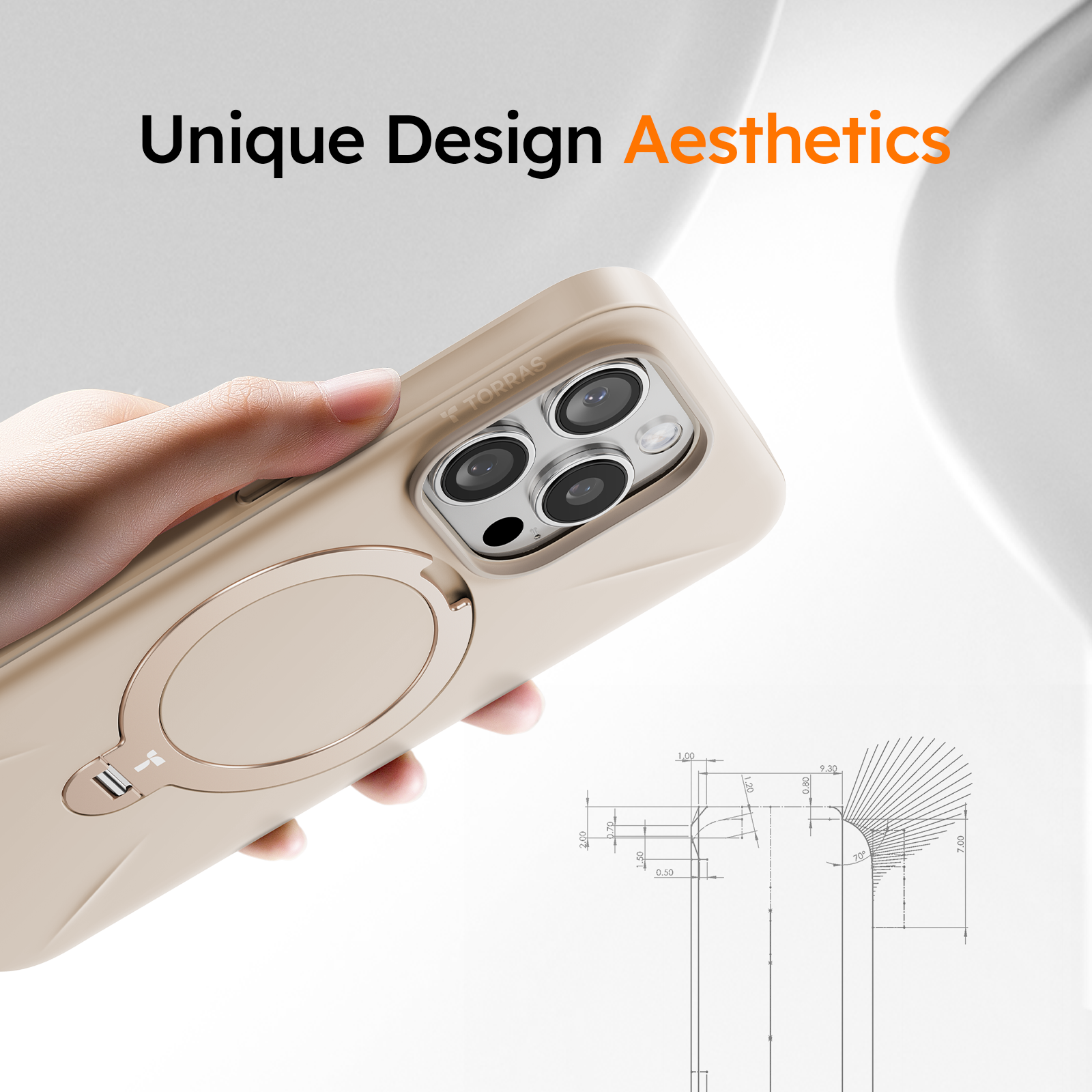 حافظة Torras Ostand 360° Spin Fusion MagSafe لهاتف آيفون 16 برو