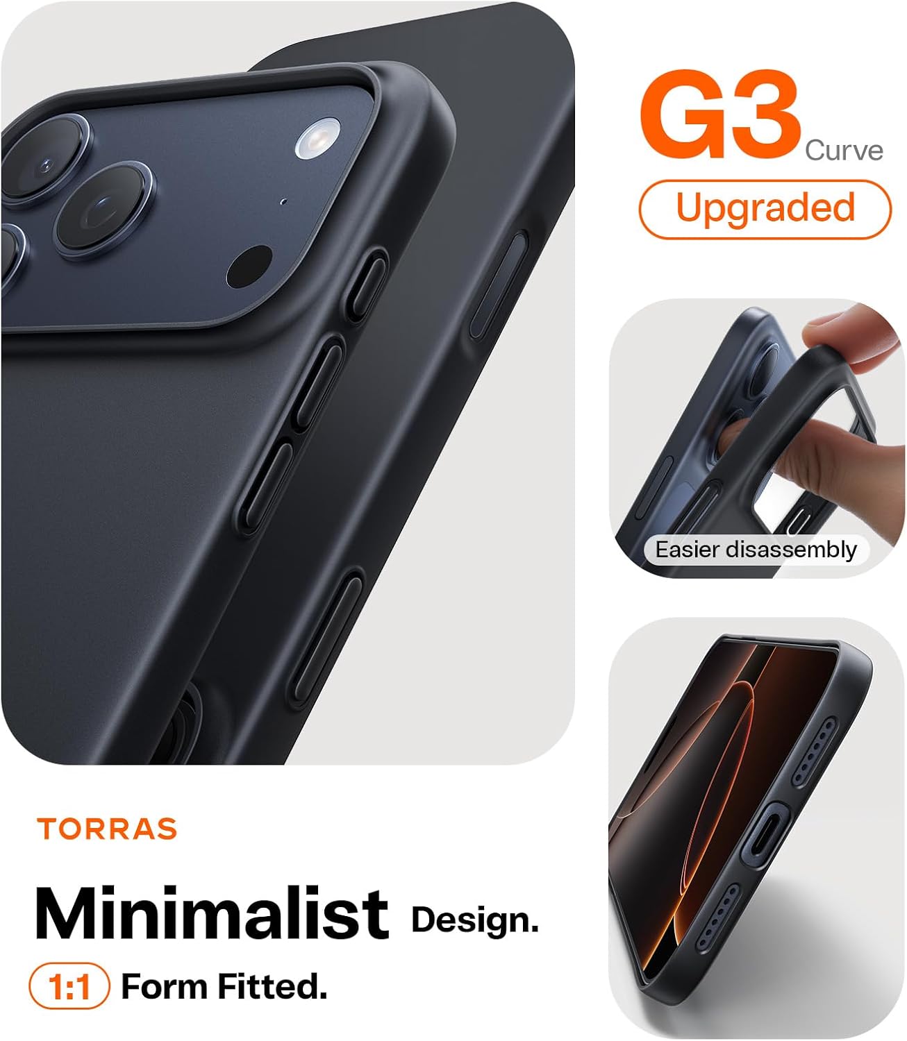 حافظة TORRAS SlimFit MagSafe سوداء لهاتف iPhone 17 Pro Max / 17 Pro / Air / 17