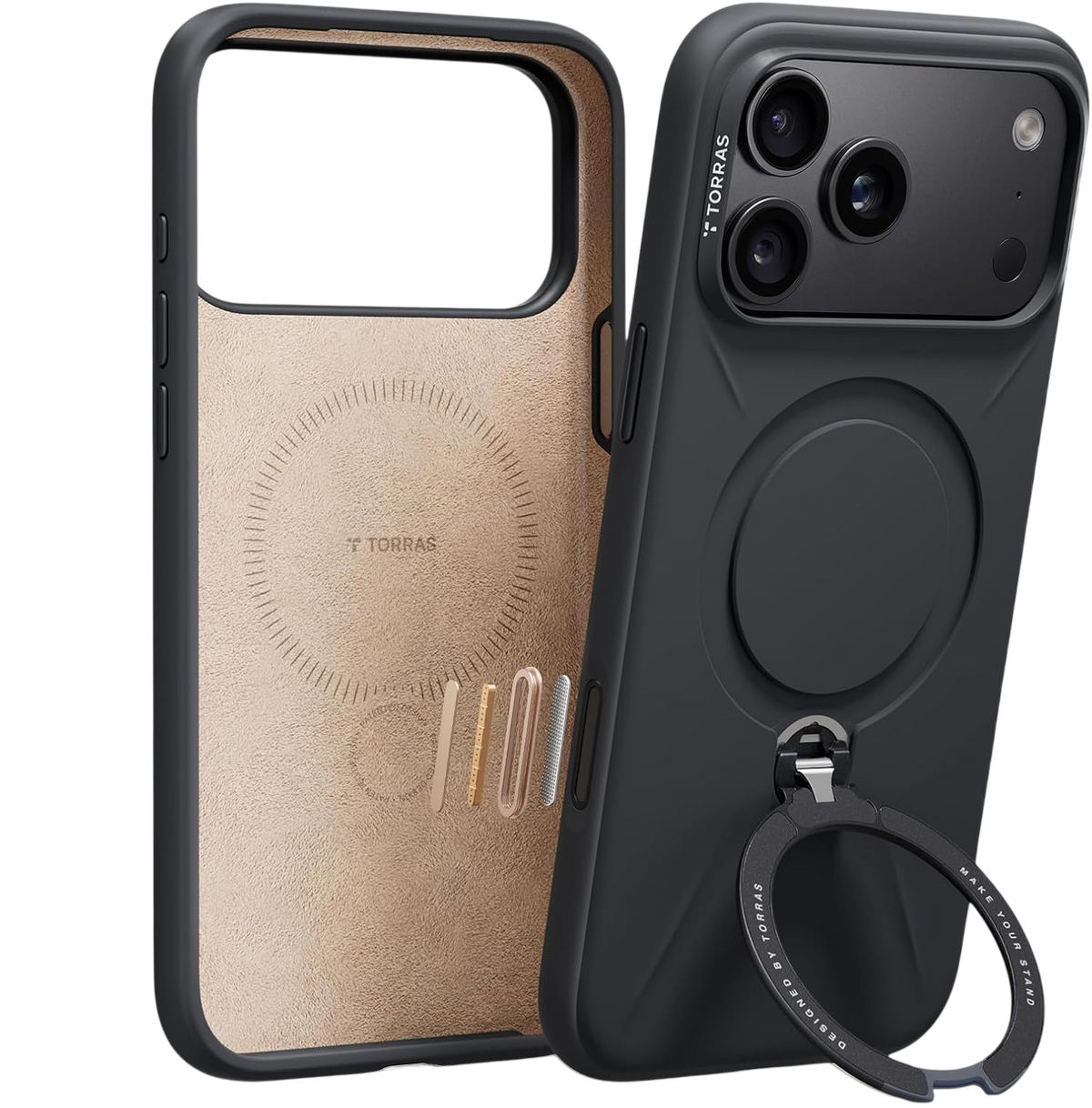 Torras Ostand Q3 Silicone Case for iPhone 18 Pro - Grey #color_grey