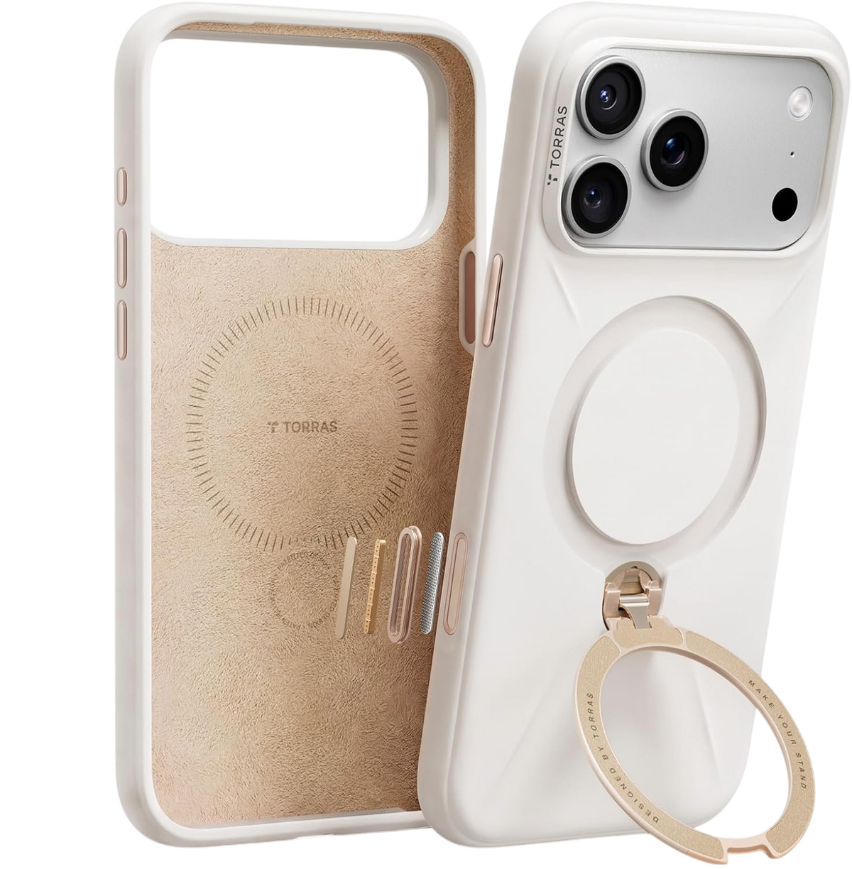 Torras Ostand Q3 Silicone Case for iPhone 18 Pro Max - White #color_white