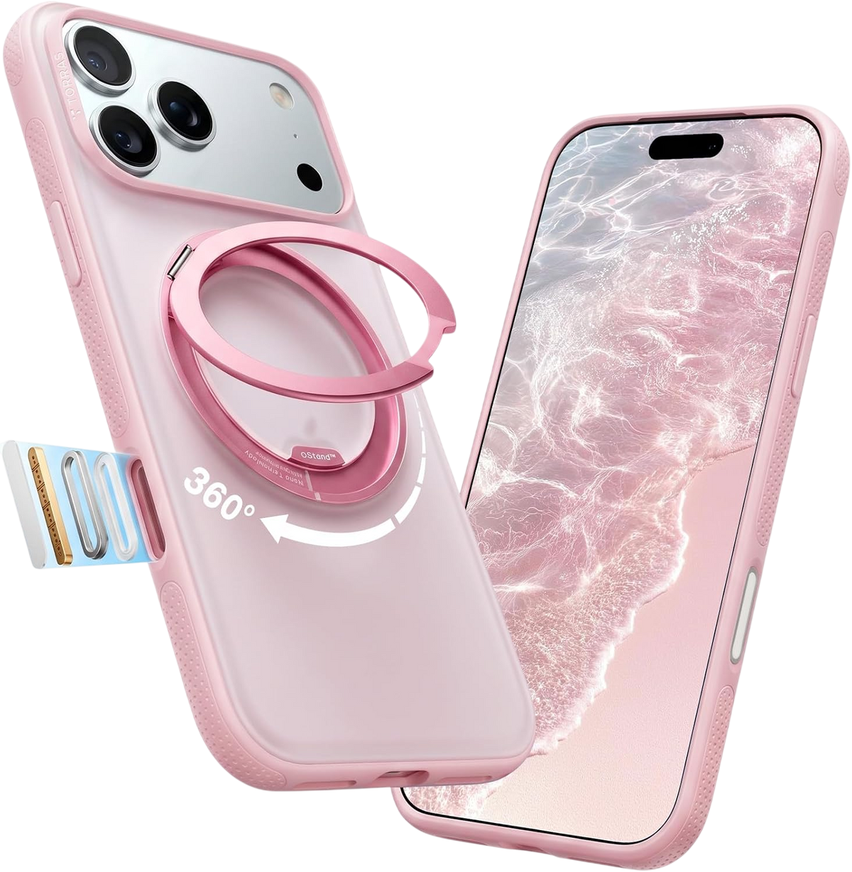 Torras Ostand O3 Light Case for iPhone 18 Pro Max - Pink #color_pink
