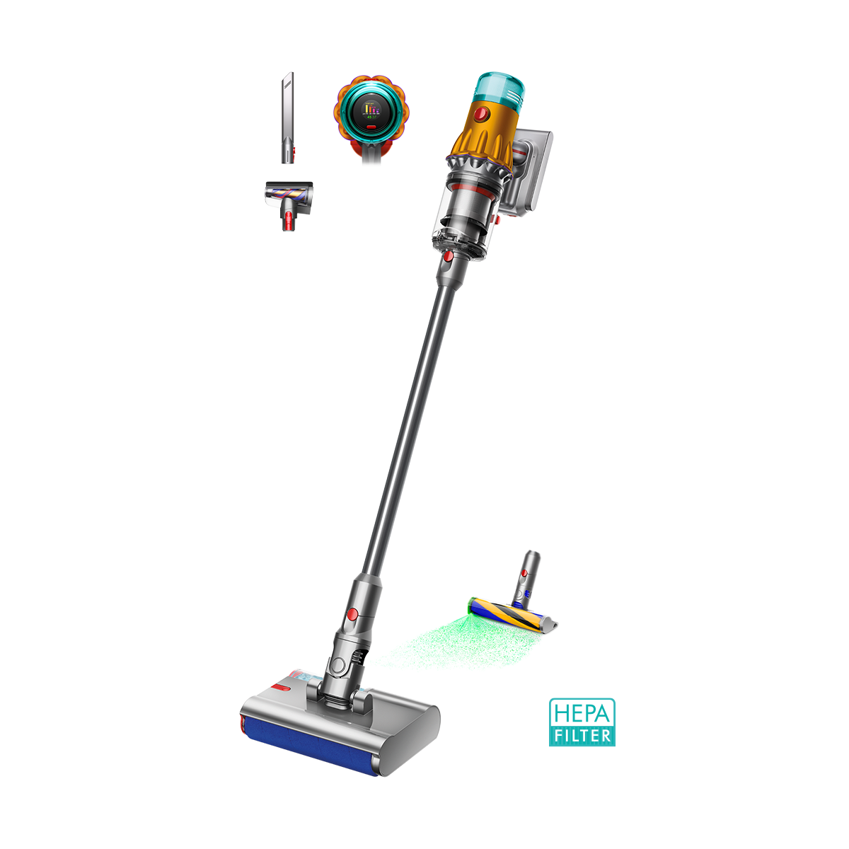 Dyson V12s Detect Slim Submarine HEPA - Yellow/Nickel #color_yellow-nickel