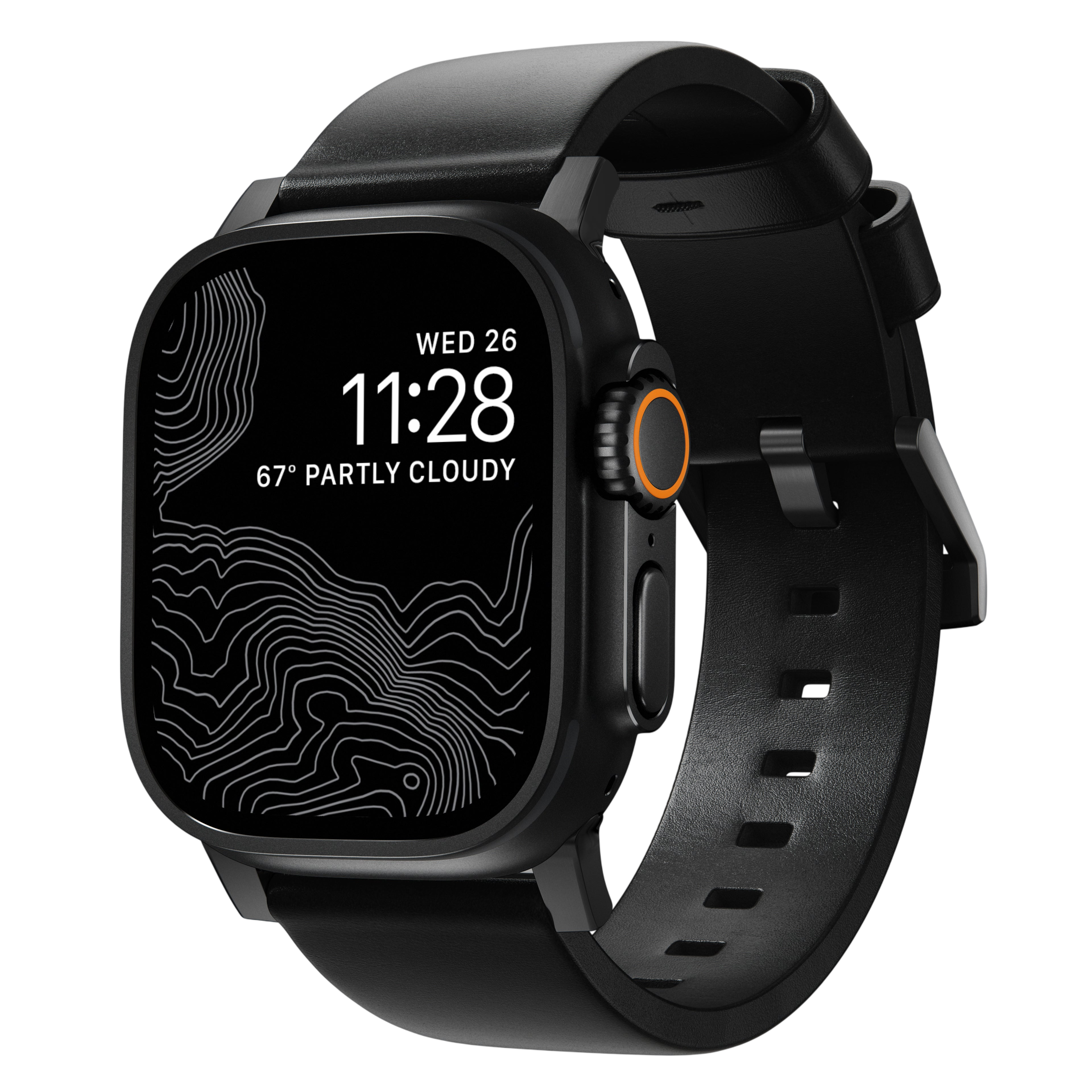 Nomad Modern Leather Band for Apple Watch Ultra 3 / 2 / 1 - 49mm - Black #color_black