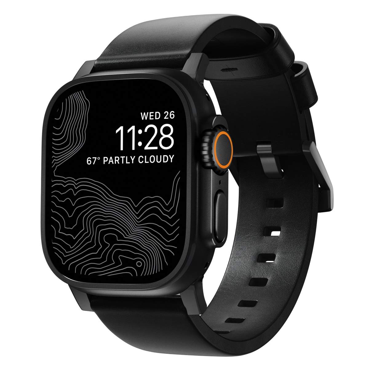 Nomad Modern Leather Band for Apple Watch Ultra 3 / 2 / 1 - 49mm - Black