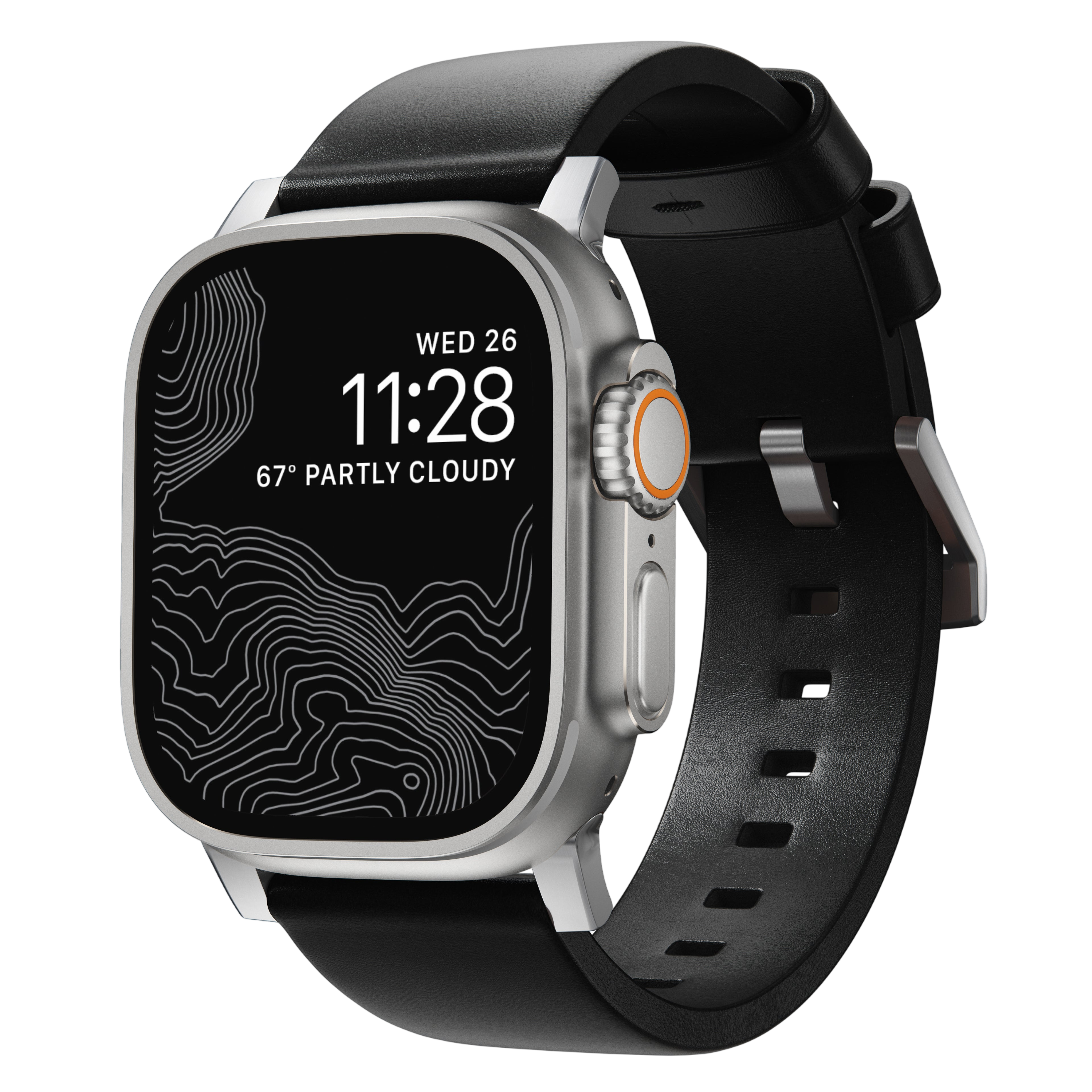 Nomad Modern Leather Band for Apple Watch Ultra 3 / 2 / 1 - 49mm - Black