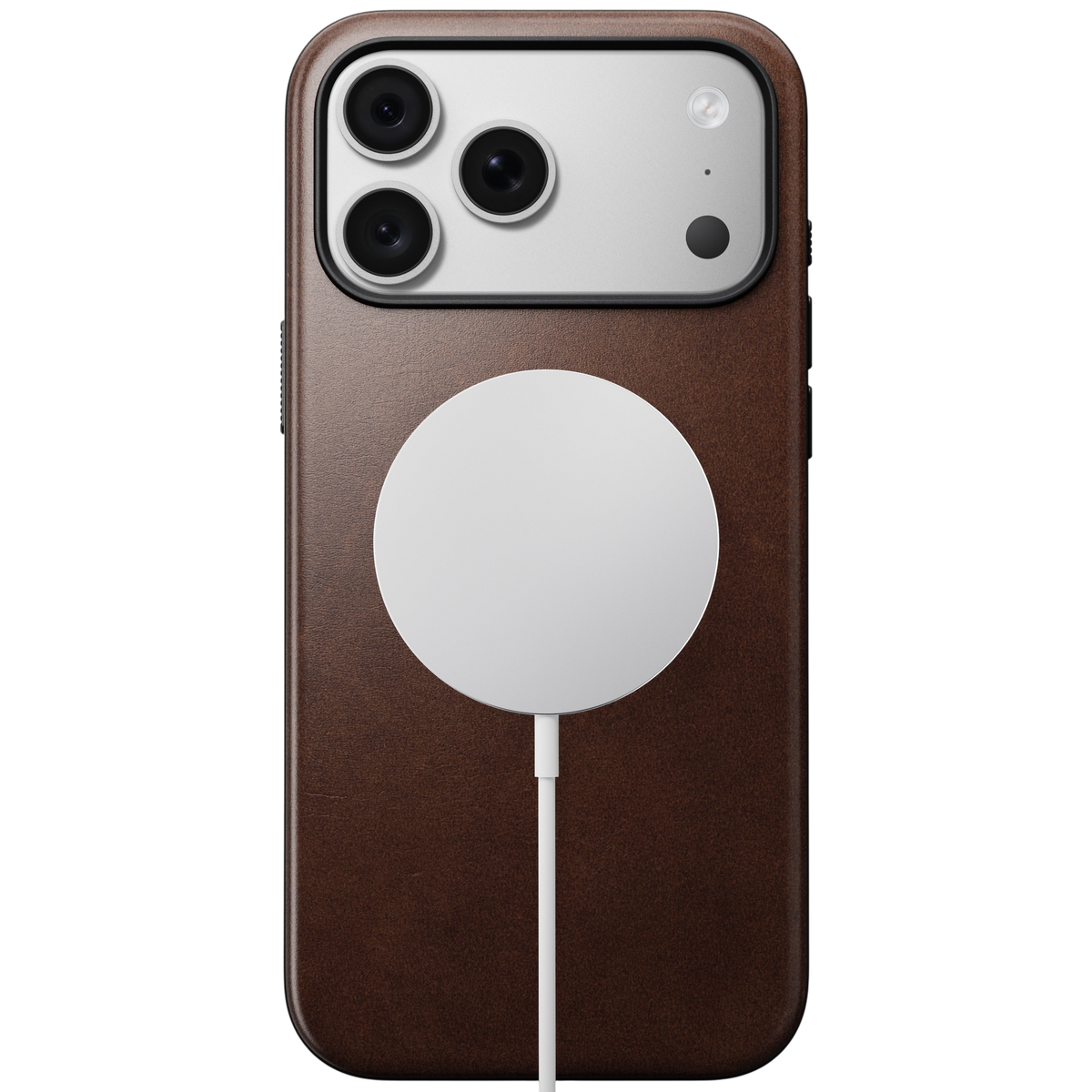Nomad Modern Leather Case for iPhone 18 Pro Max - Rustic Brown (Horween), view 2 #color_rustic-brown-horween