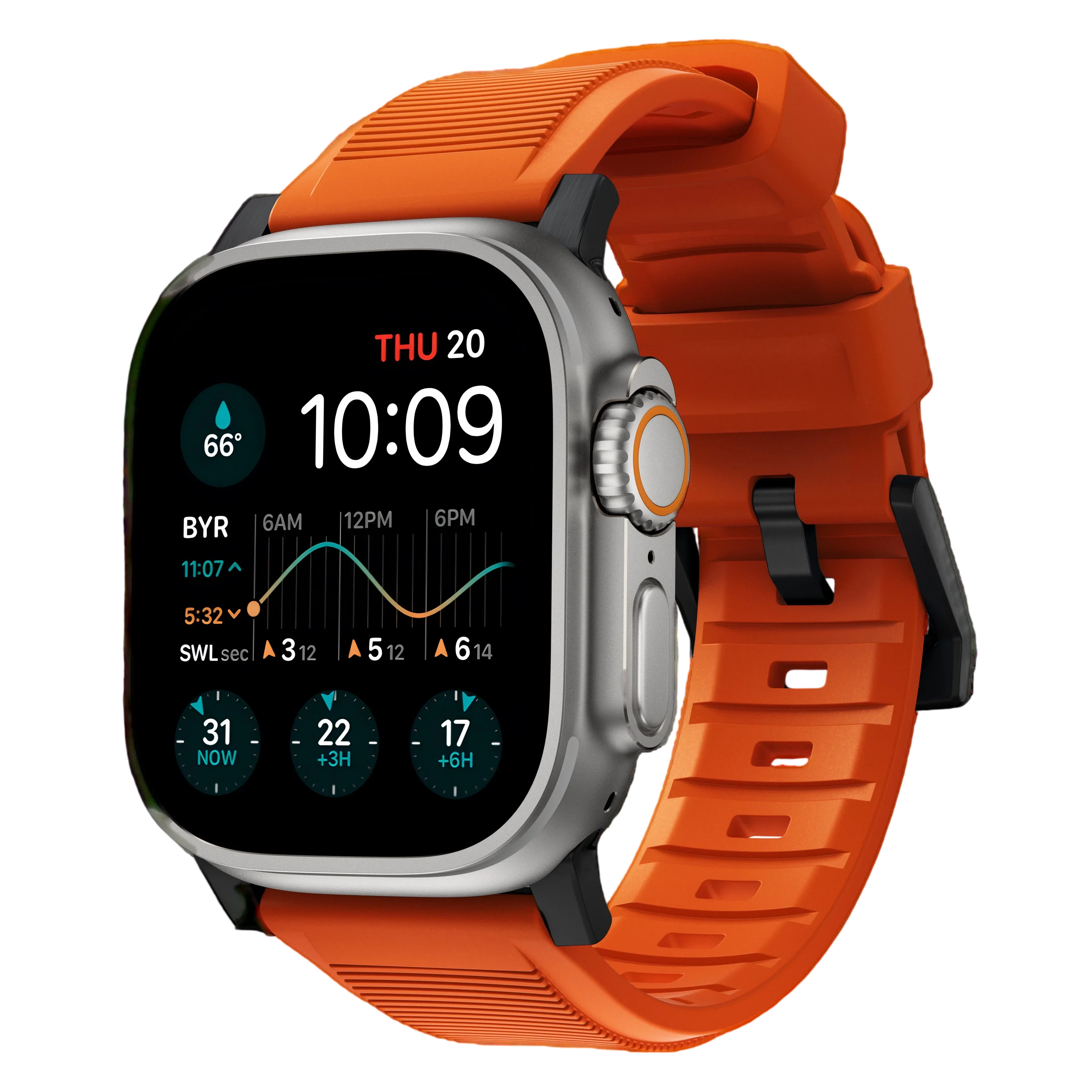 Nomad Rugged Band for Apple Watch Ultra 49mm - Ultra Orange #color_ultra-orange