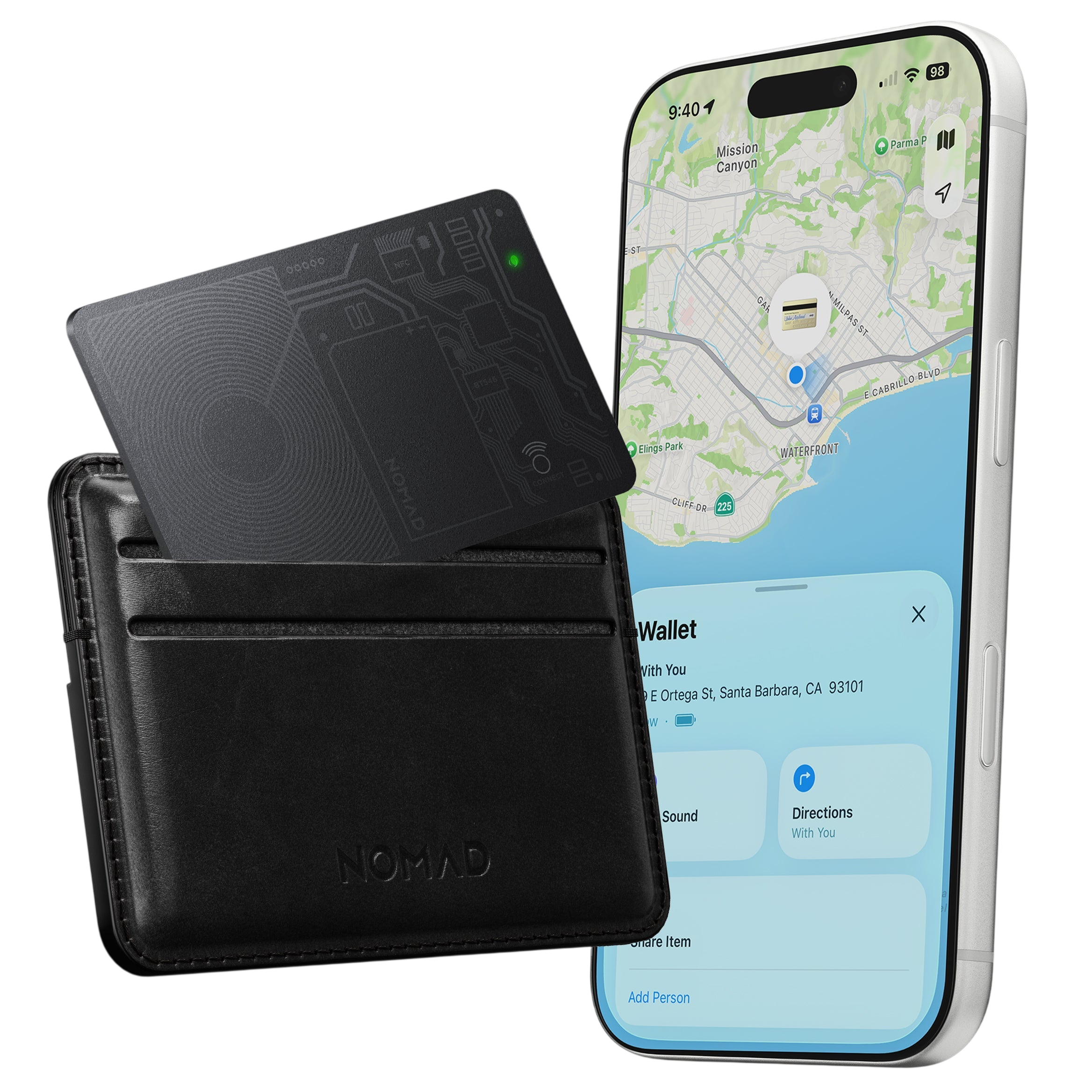 Nomad Tracking Card Air - Find My - Black