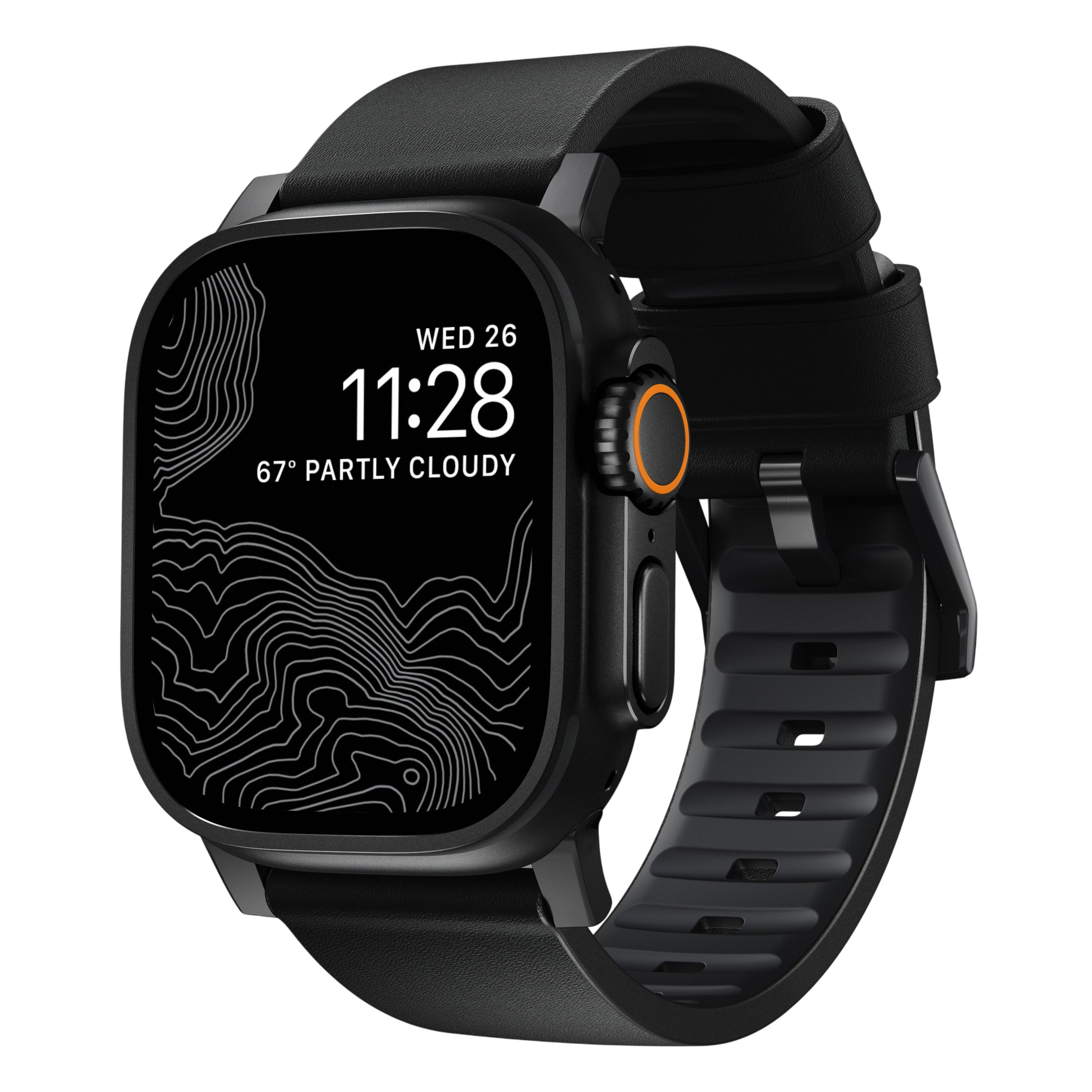 Nomad Active Band Pro Leather Band for Apple Watch 49mm / 46mm / 45mm - Black