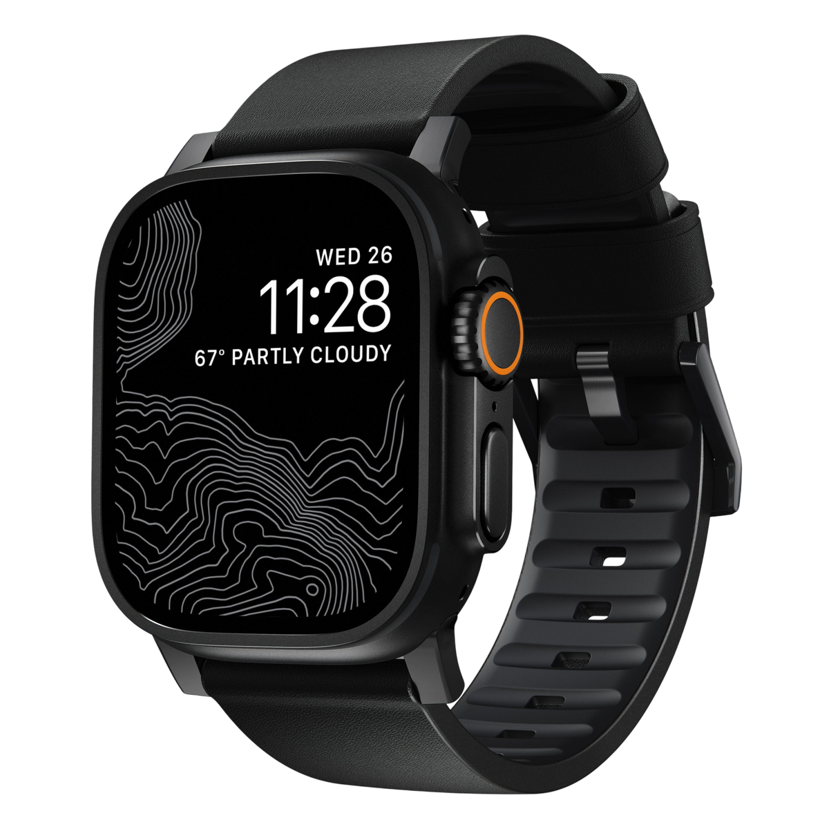 Nomad Active Band Pro Leather Band for Apple Watch 49mm / 46mm / 45mm - Black