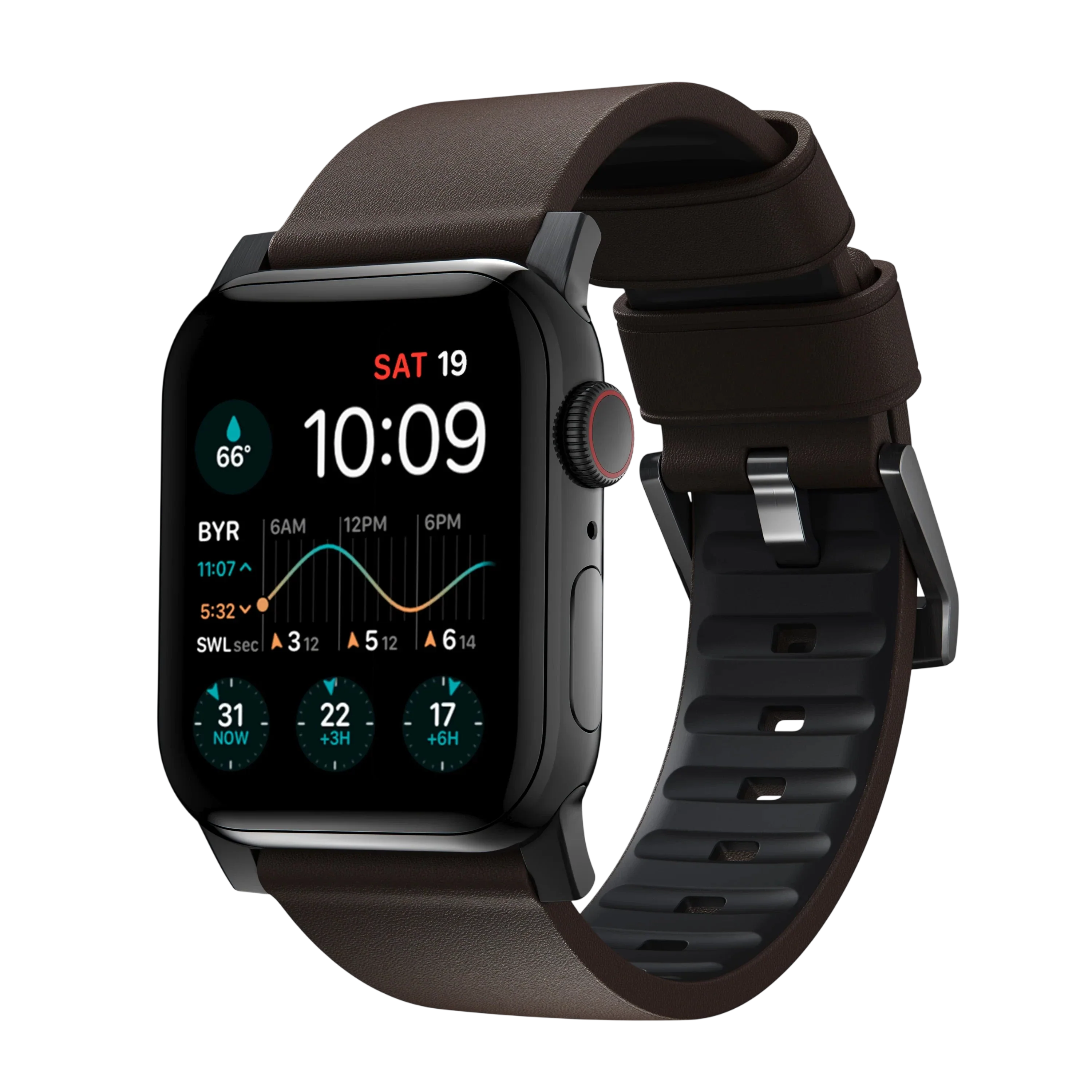 Nomad Active Band Pro Leather Band for Apple Watch 49mm / 46mm / 45mm - Rustic Brown #color_rustic-brown