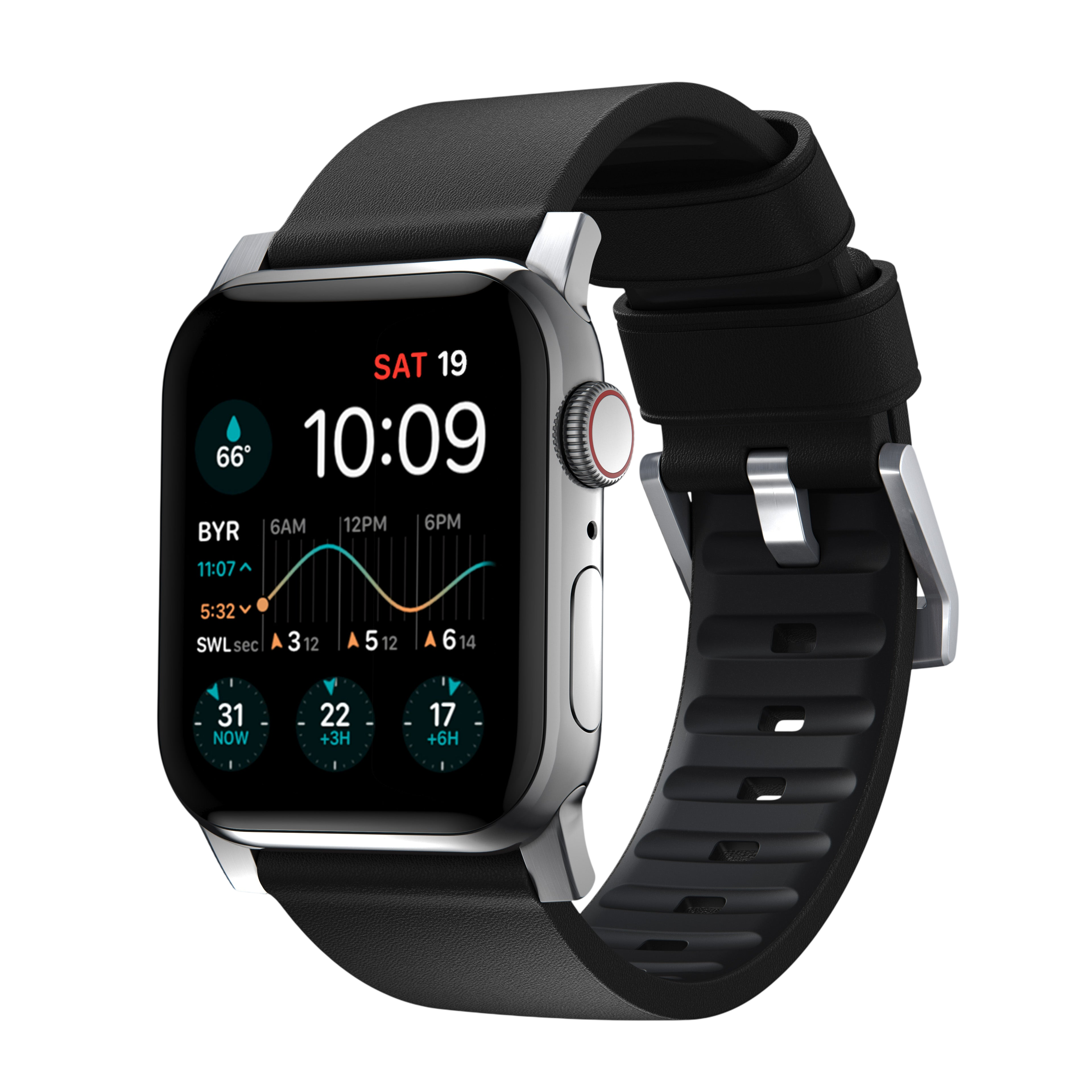 Nomad Active Band Pro Leather Band for Apple Watch 49mm / 46mm / 45mm - Black