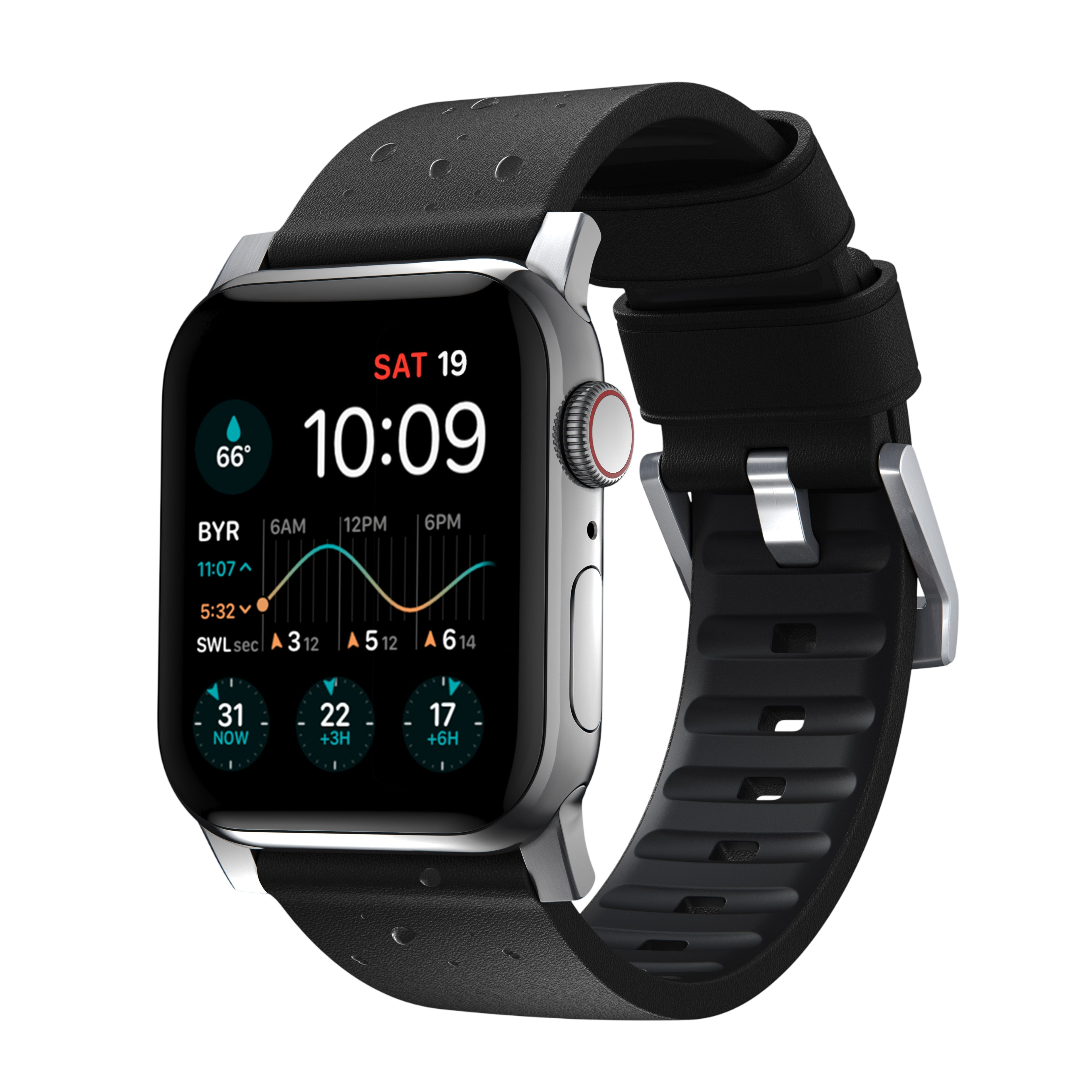 Nomad Active Band Pro Leather Band for Apple Watch 49mm / 46mm / 45mm - Black