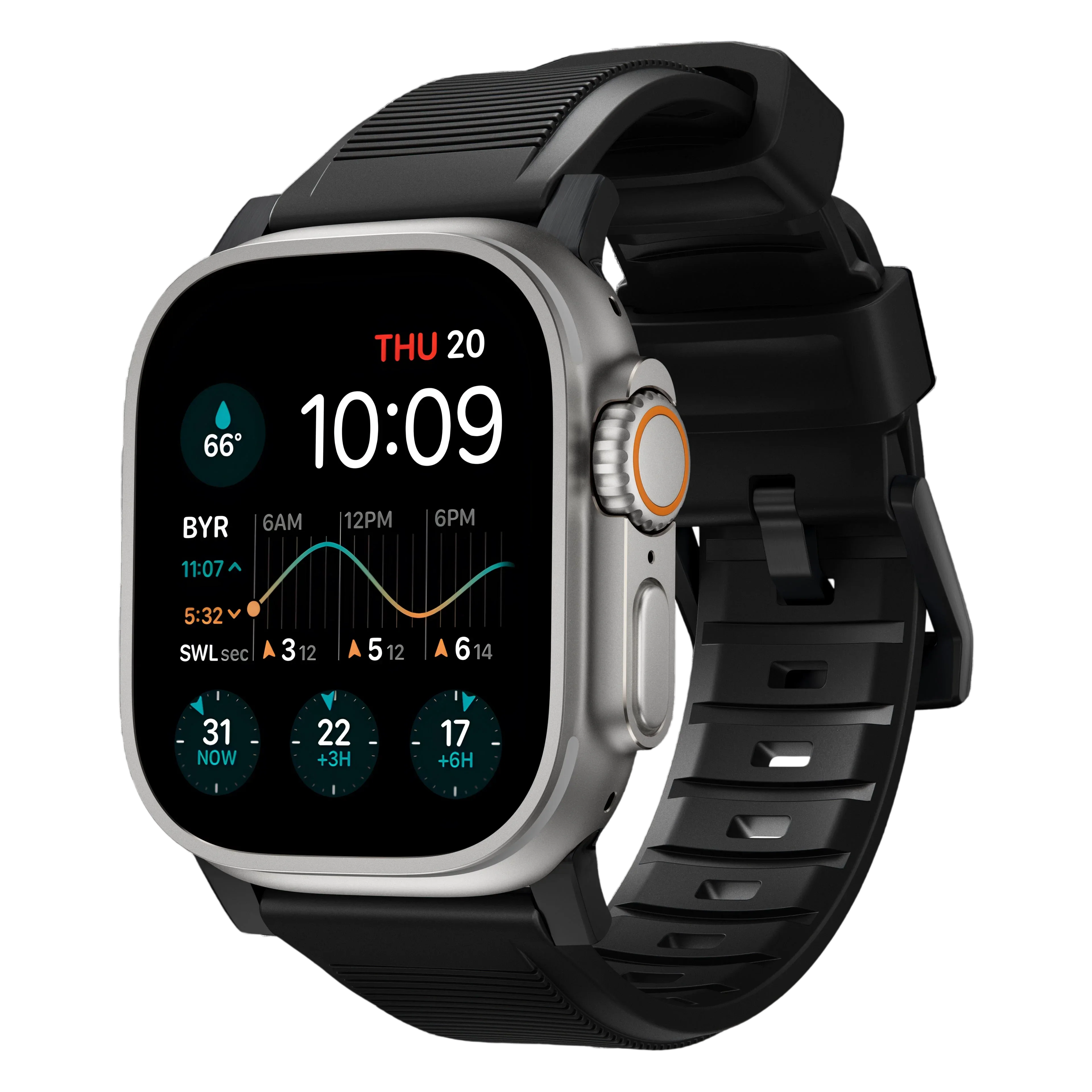 Nomad Rugged Band for Apple Watch Ultra 49mm - Black