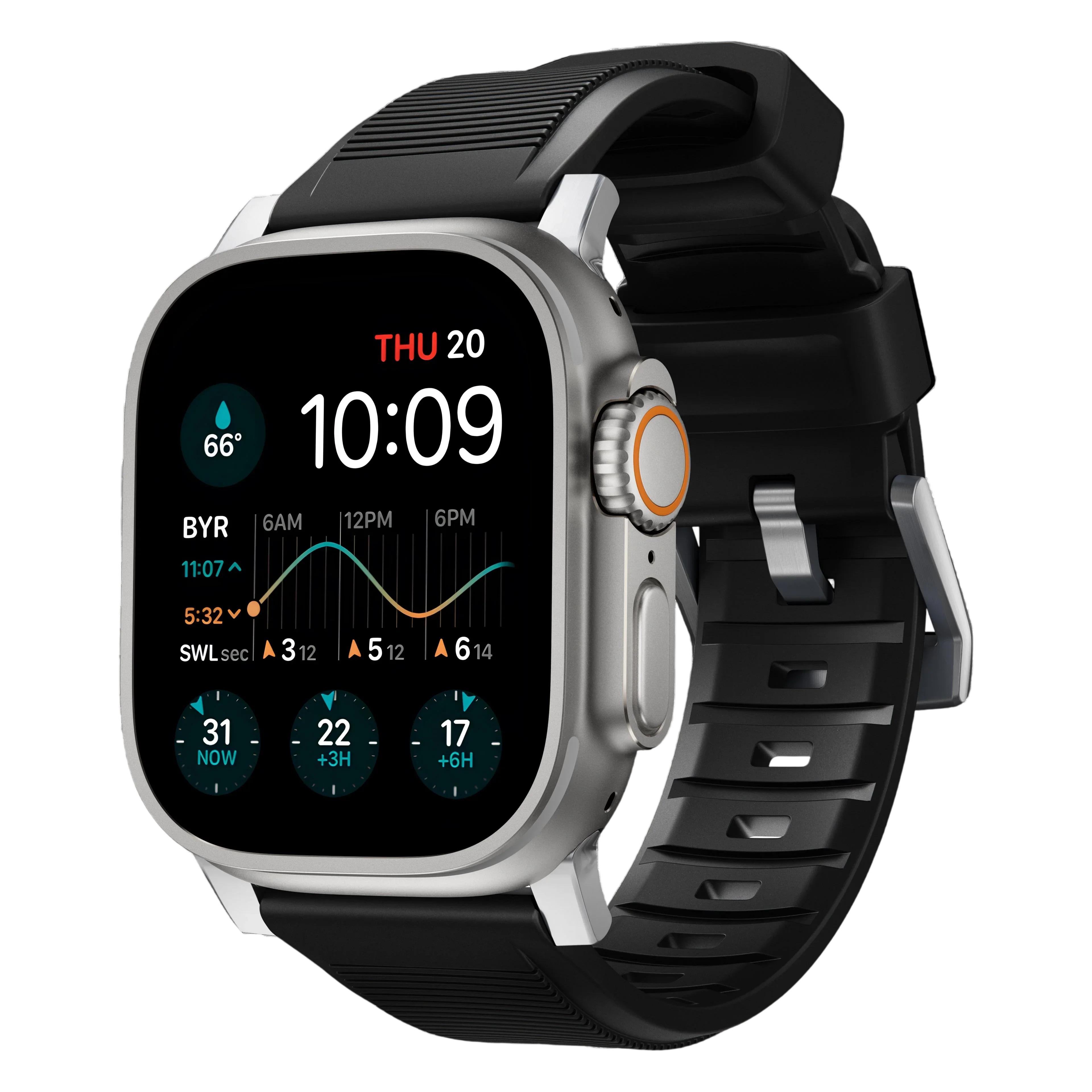 Nomad Rugged Band for Apple Watch Ultra 49mm - Black