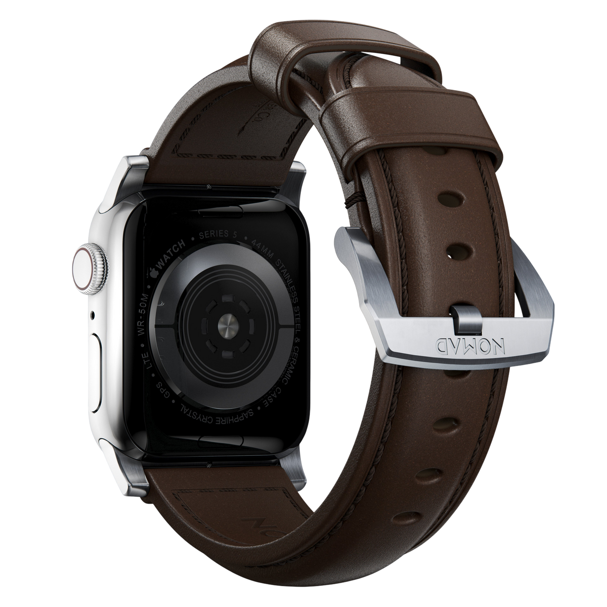 Nomad Traditional Leather Band for Apple Watch 49mm / 46mm / 45mm - Silver Hardware