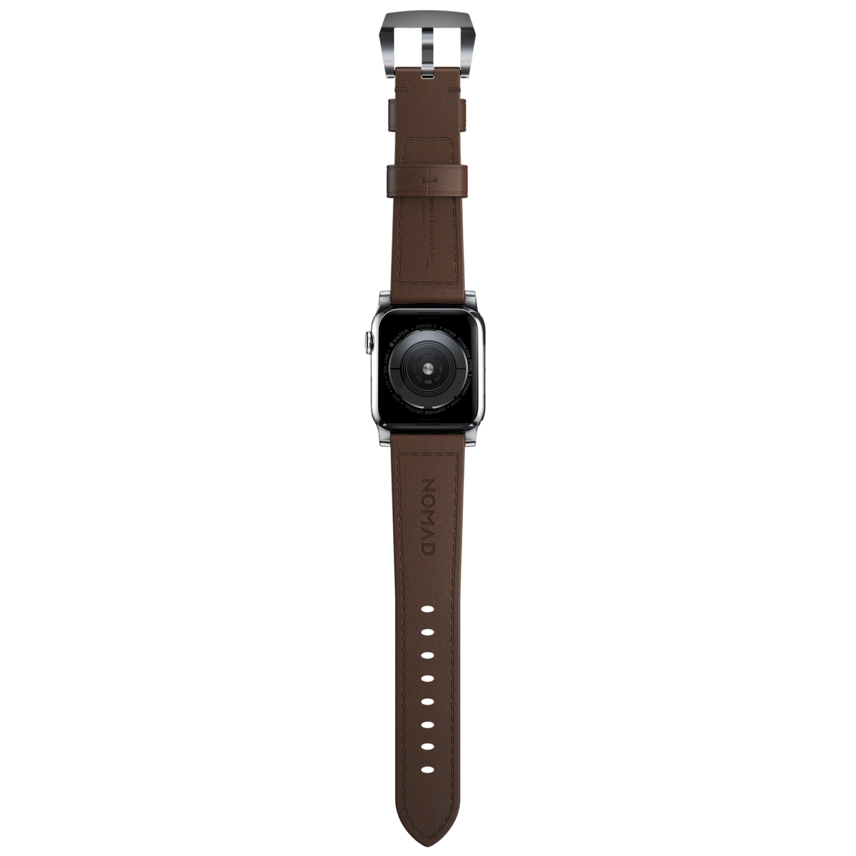 Nomad Traditional Leather Band for Apple Watch 49mm / 46mm / 45mm - Silver Hardware
