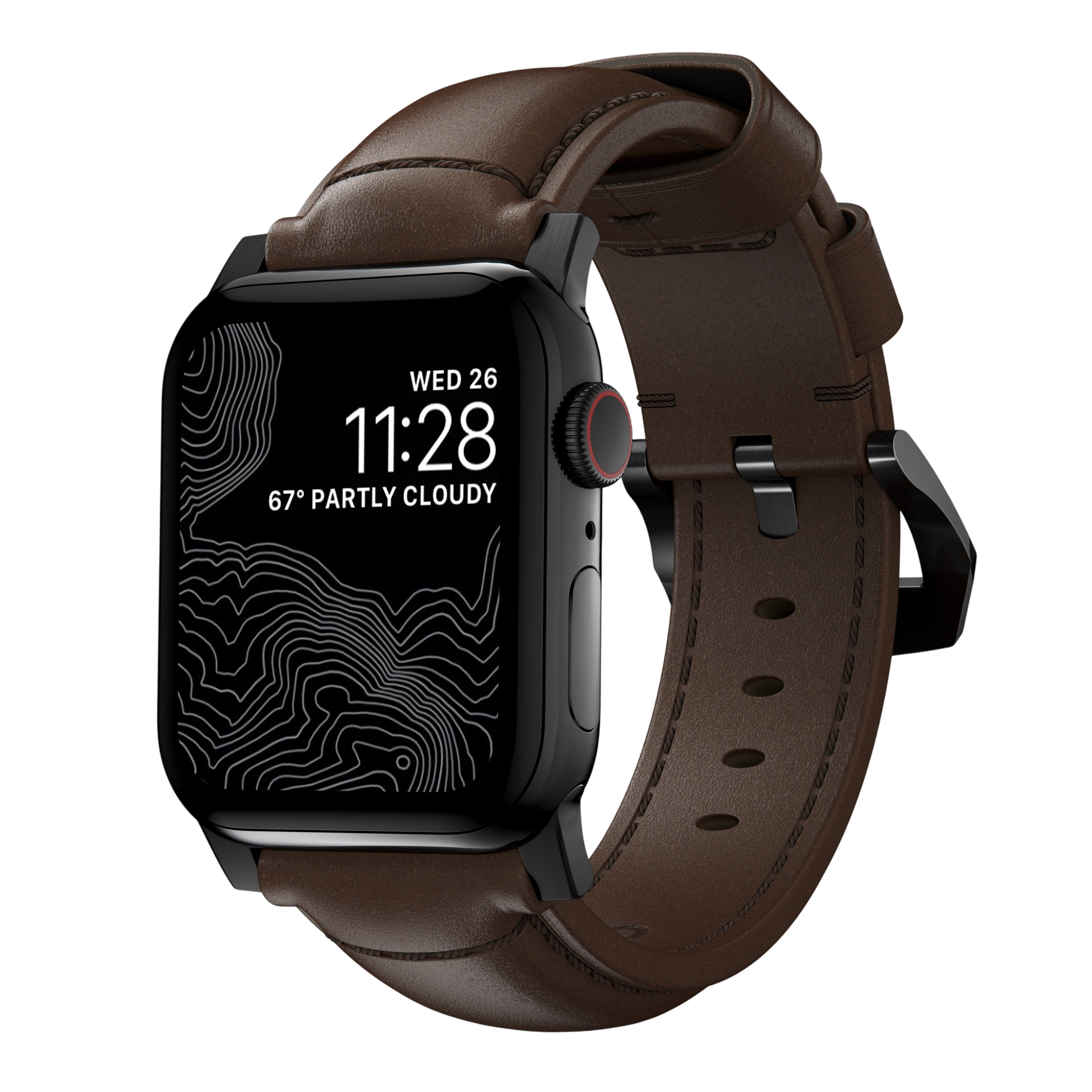 Nomad Traditional Leather Band for Apple Watch 49mm / 46mm / 45mm - Black Hardware #hardware_black-hardware