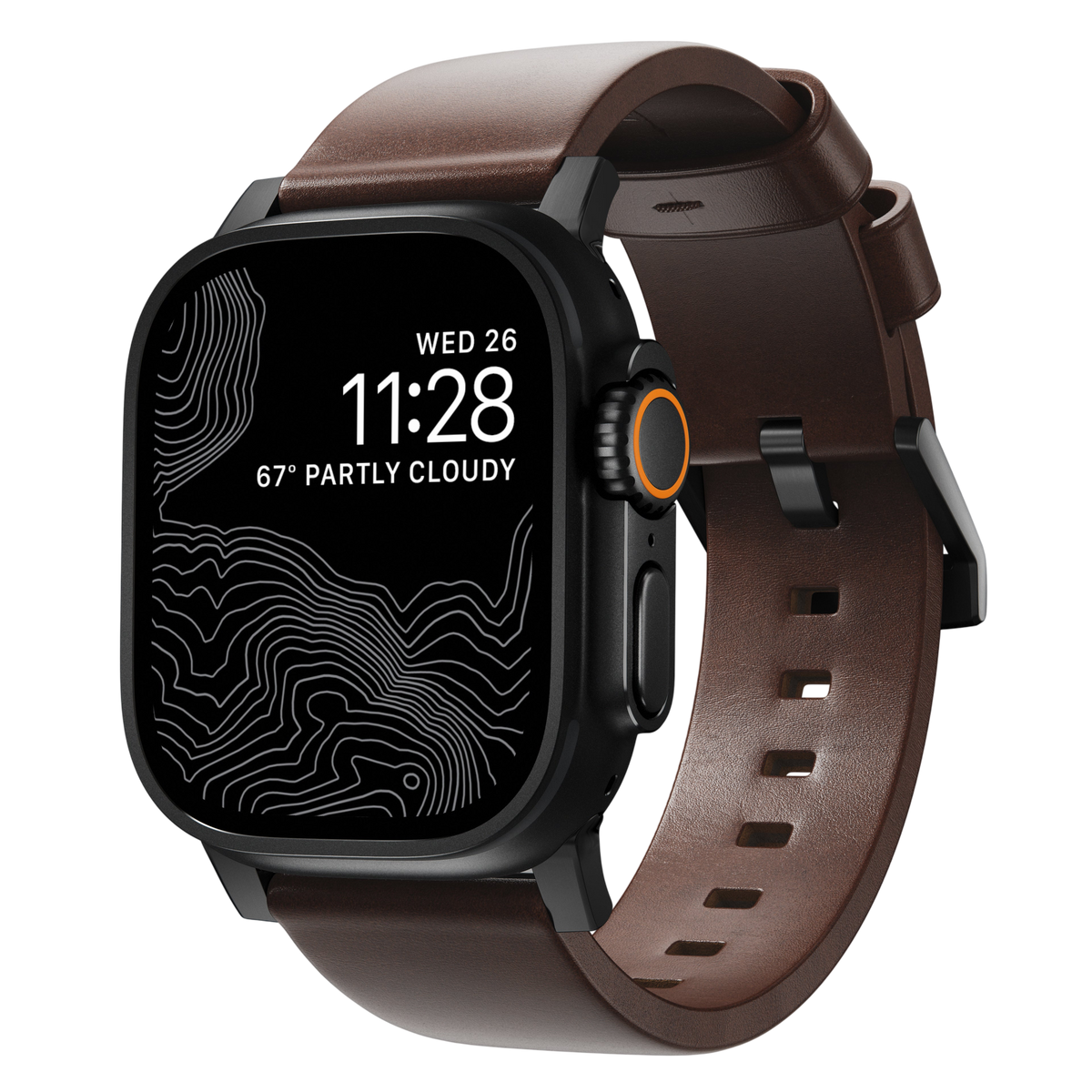 Nomad Modern Leather Band for Apple Watch Ultra 3 / 2 / 1 - 49mm - Rustic Brown