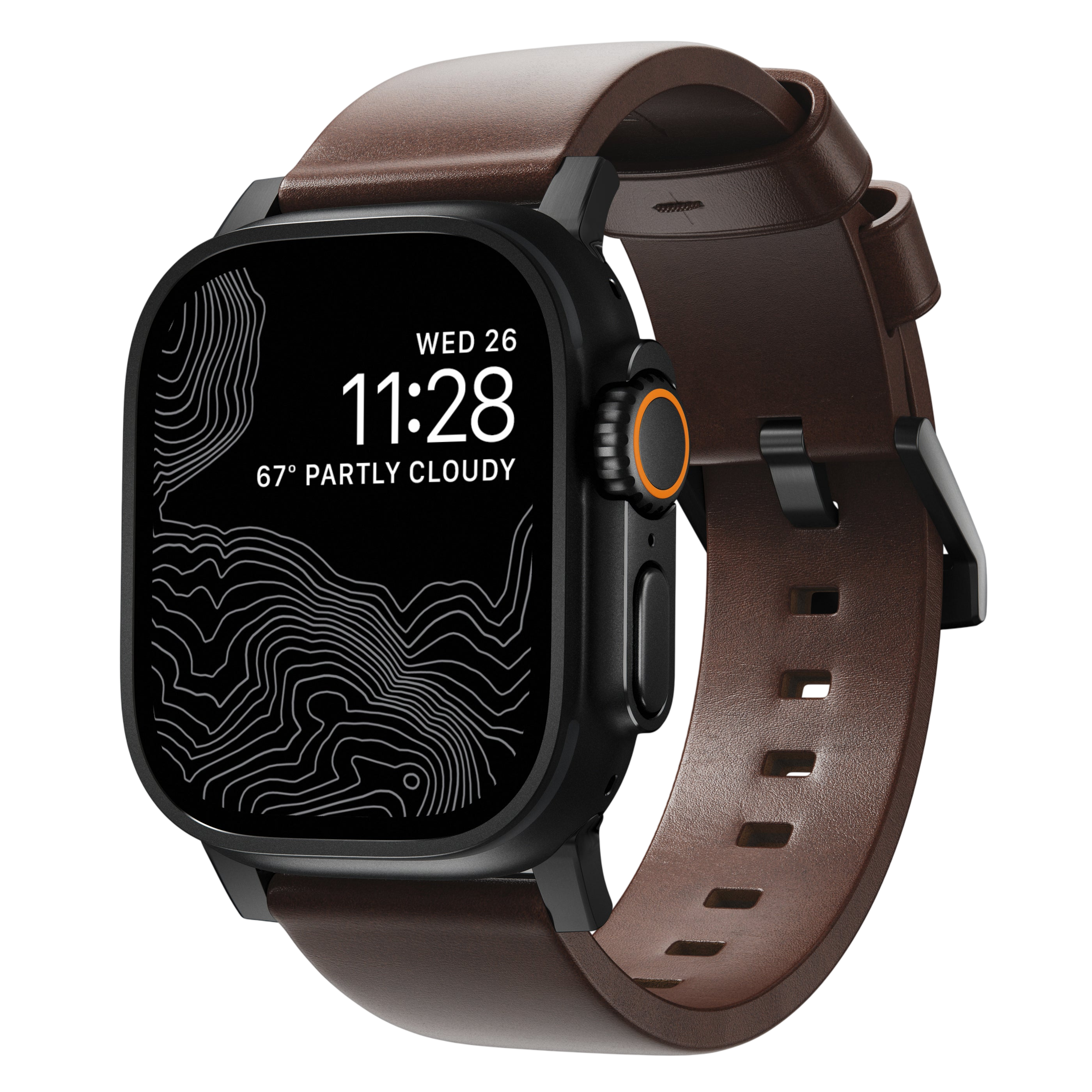 Nomad Modern Leather Band for Apple Watch Ultra 3 / 2 / 1 - 49mm - Rustic Brown