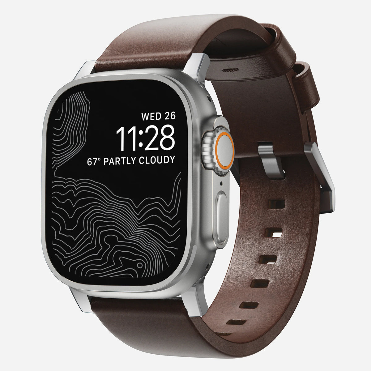 Nomad Modern Leather Band for Apple Watch Ultra 3 / 2 / 1 - 49mm - Rustic Brown