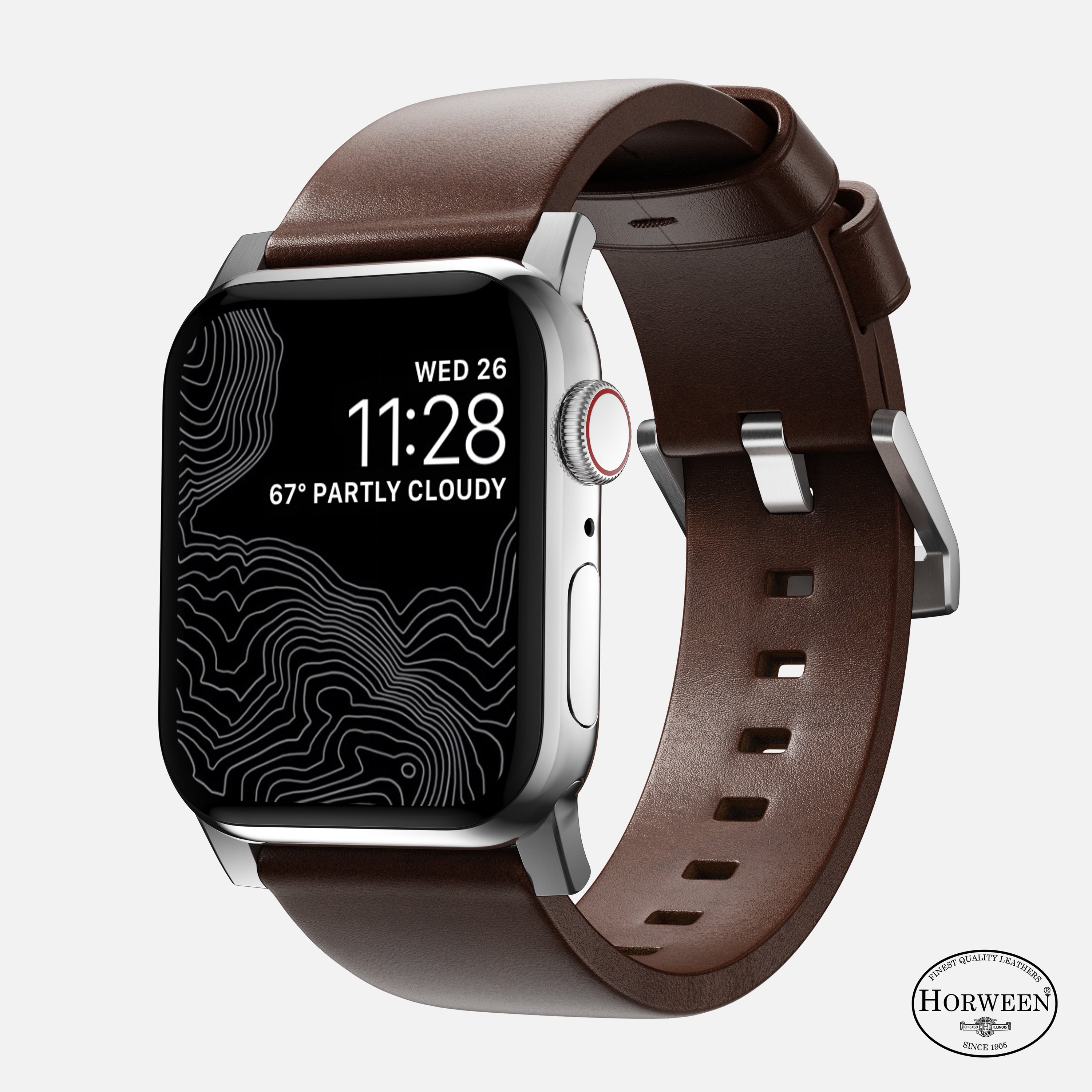 Nomad Modern Band for Apple Watch 49mm / 46mm / 45mm (Brown / Horween Leather)