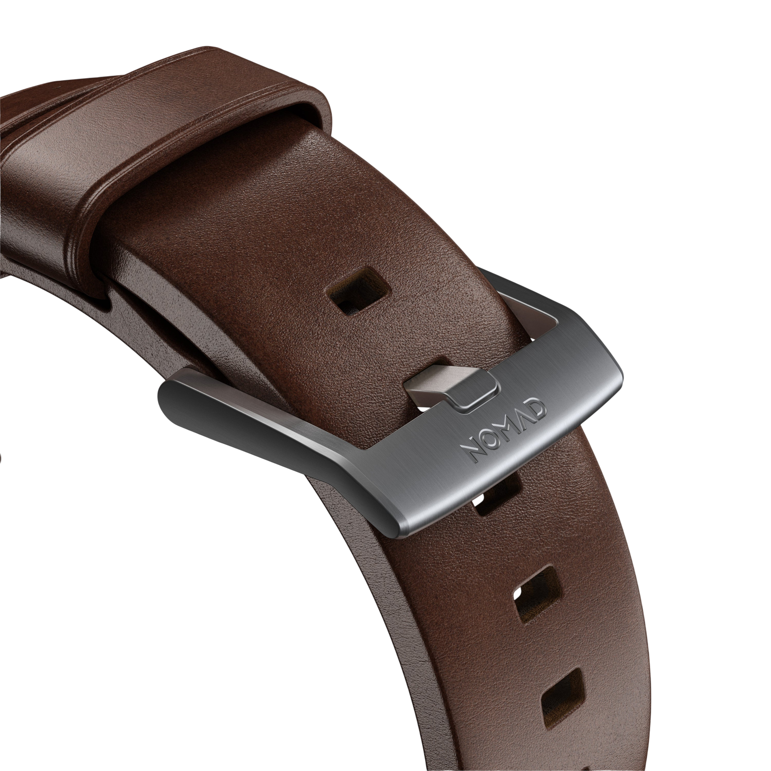 سوار Nomad Modern لجهاز Apple Watch 49mm / 46mm / 45mm (بني / جلد Horween)