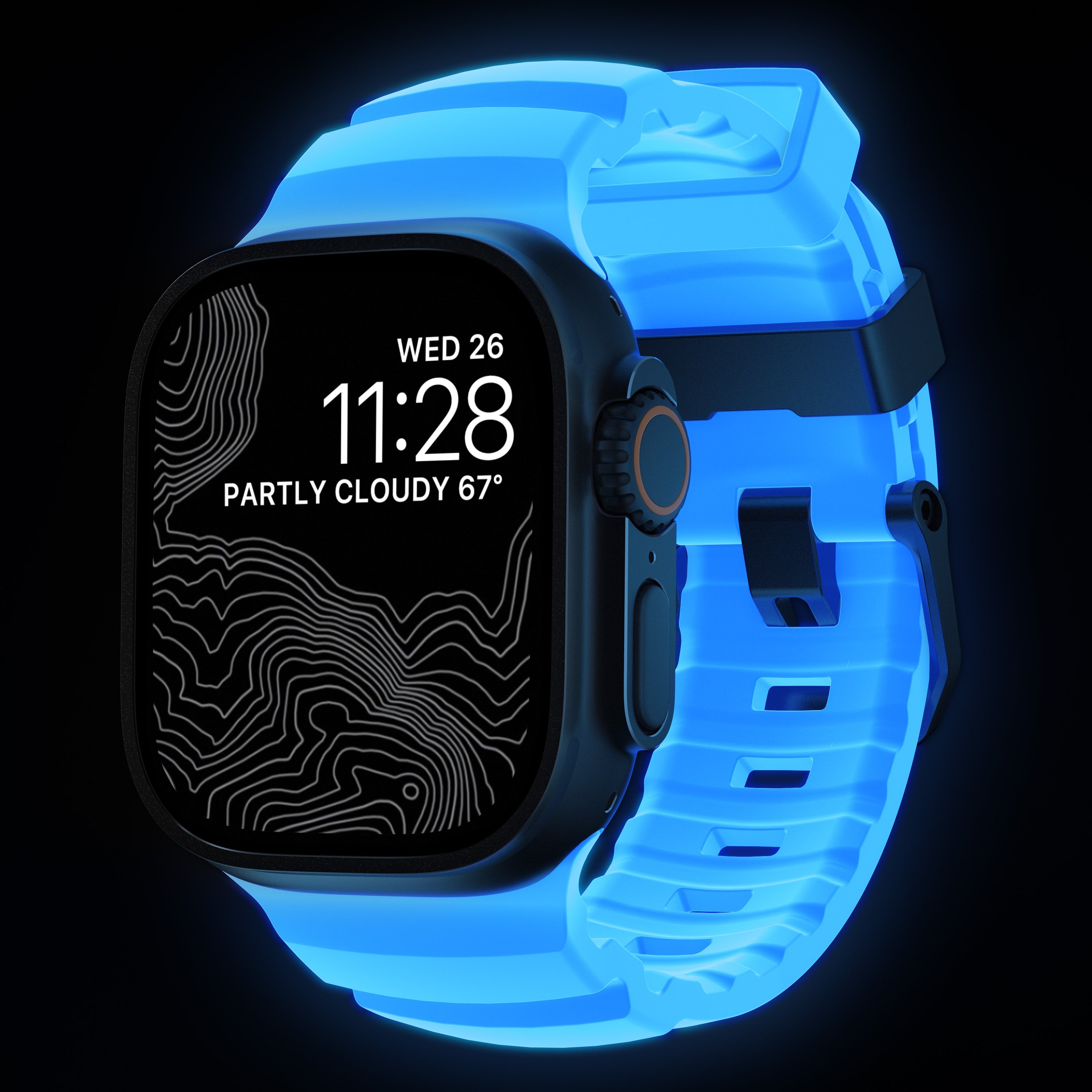 Nomad Rocky Point Band for Apple Watch 49mm / 46mm / 45mm - Icy Glow Blue (Special Edition)