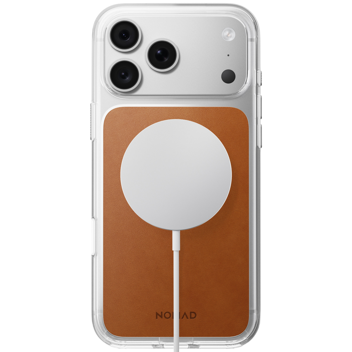 Nomad Clear Leather Case for iPhone 18 Pro Max - Saddle, view 2 #color_saddle