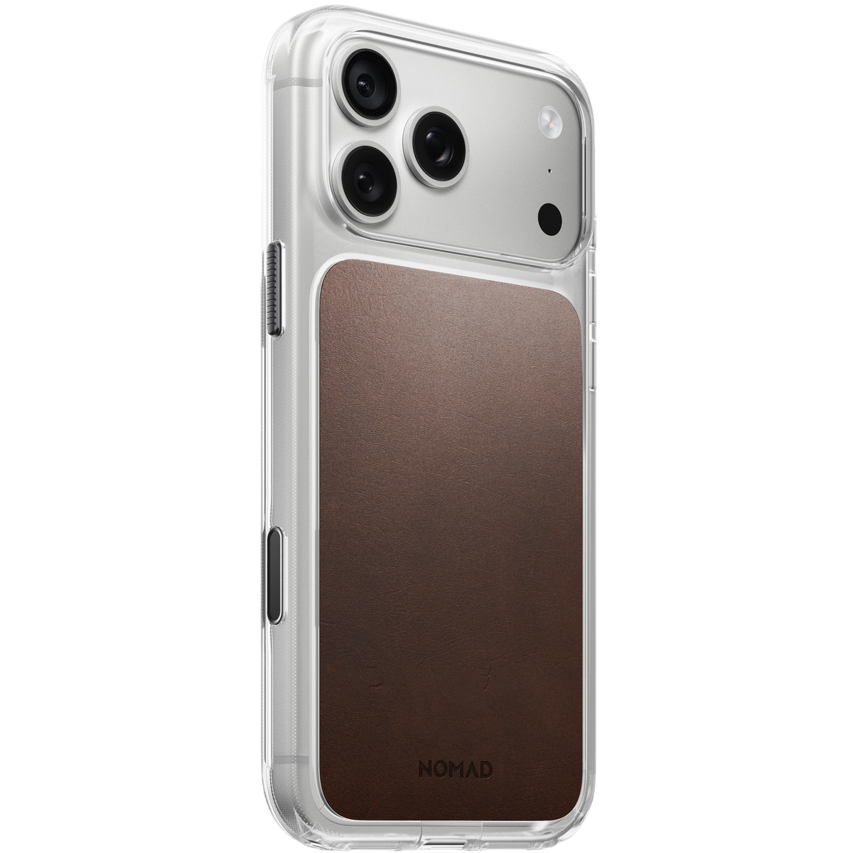 Nomad Clear Leather Case for iPhone 18 Pro Max - Rustic Brown #color_rustic-brown