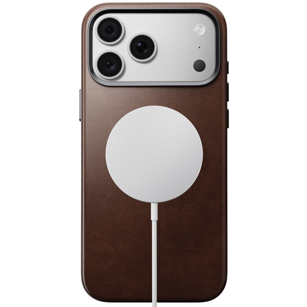 Nomad Traditional Leather Case for iPhone 18 Pro Max - Rustic Brown (Horween), view 2 #color_rustic-brown-horween