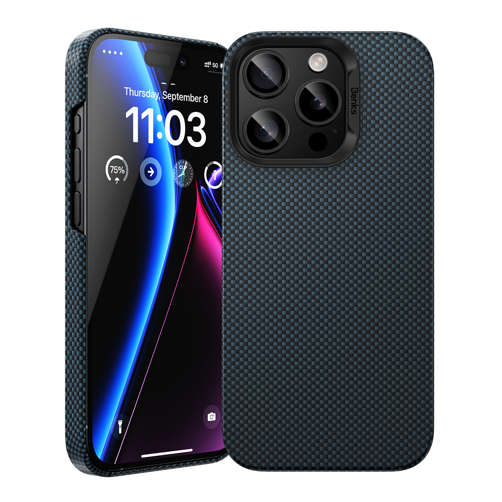 Benks ArmorTint Case built with Kevlar® for iPhone 15 Pro Max - StarLight Blue