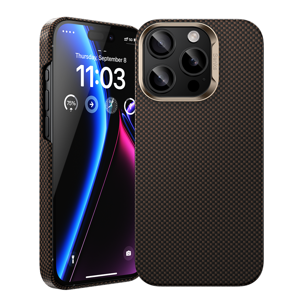 Benks ArmorTint Case built with Kevlar® for iPhone 15 Pro Max - DawnLight Gold