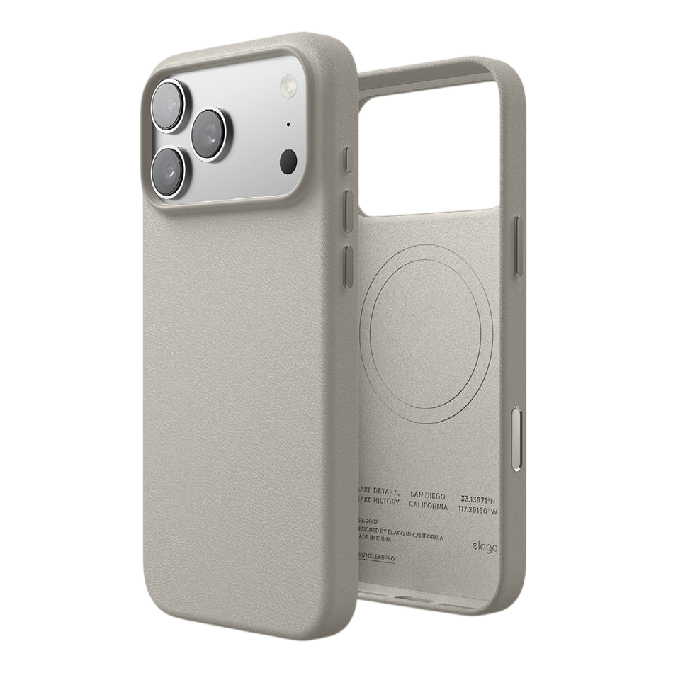 Elago MagLeather Case for iPhone 17 Pro Max / iPhone 18 Pro Max - Light Grey #color_light-grey