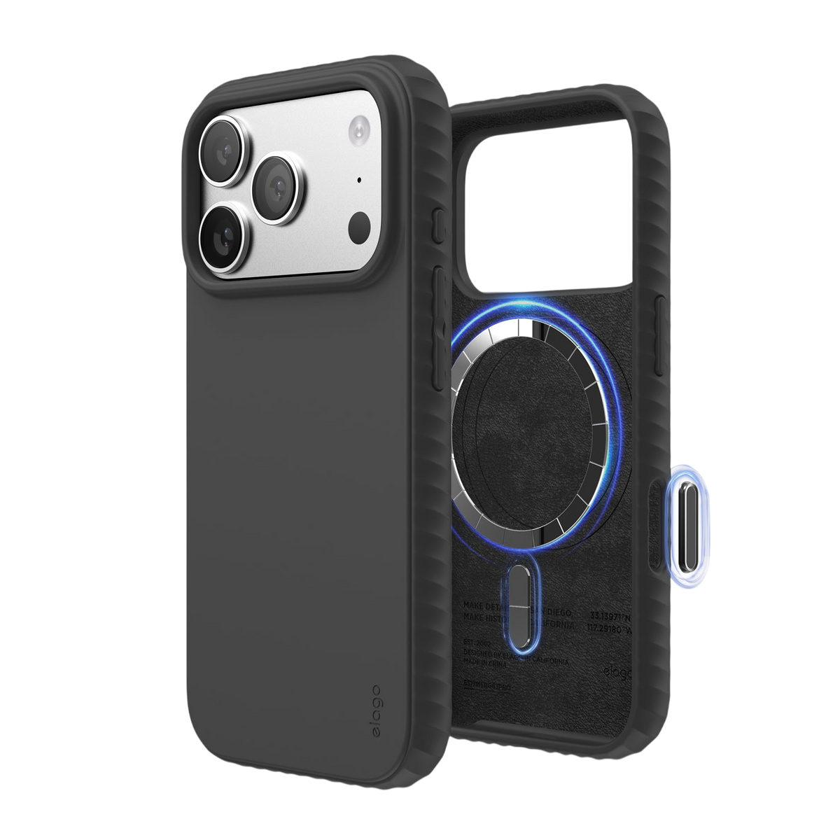 Elago MagRidge Silicone Case for iPhone 17 Pro / iPhone 18 Pro - Black