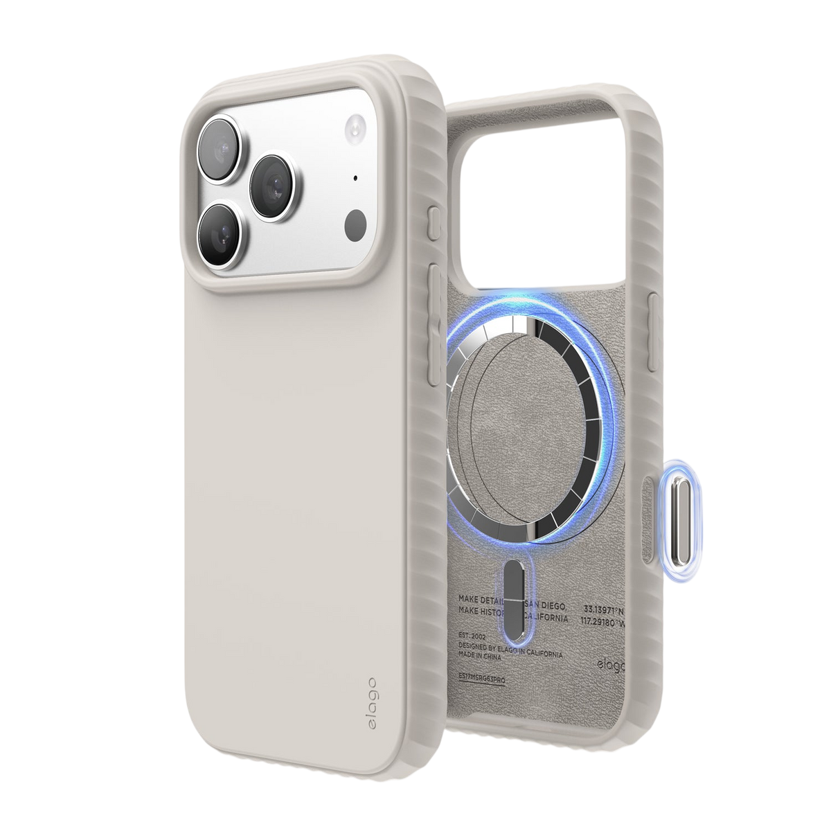 Elago MagRidge Silicone Case for iPhone 17 Pro / iPhone 18 Pro - Stone