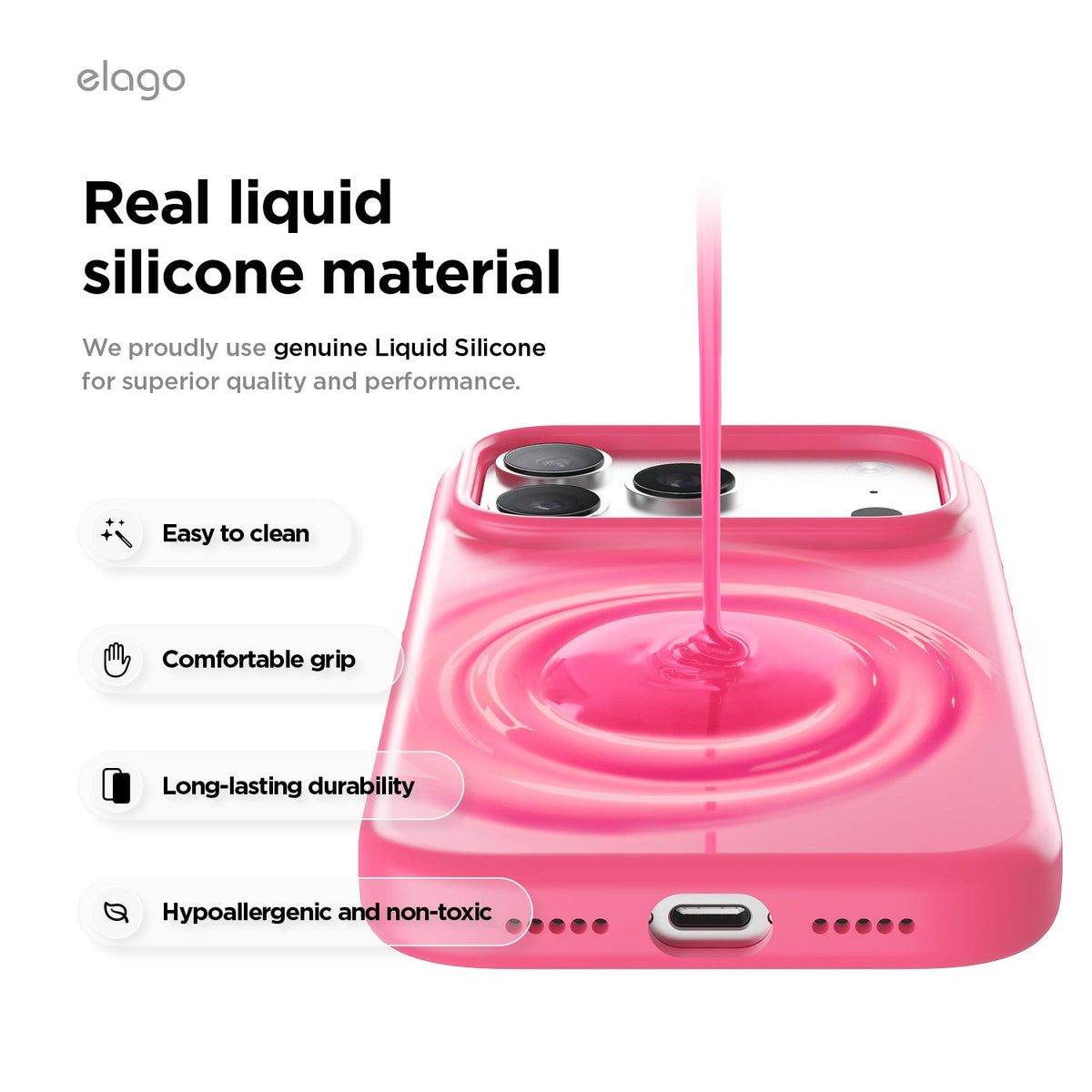 Elago Mag Silicone Case for iPhone 17 Pro / iPhone 18 Pro - Ice Red #color_ice-red