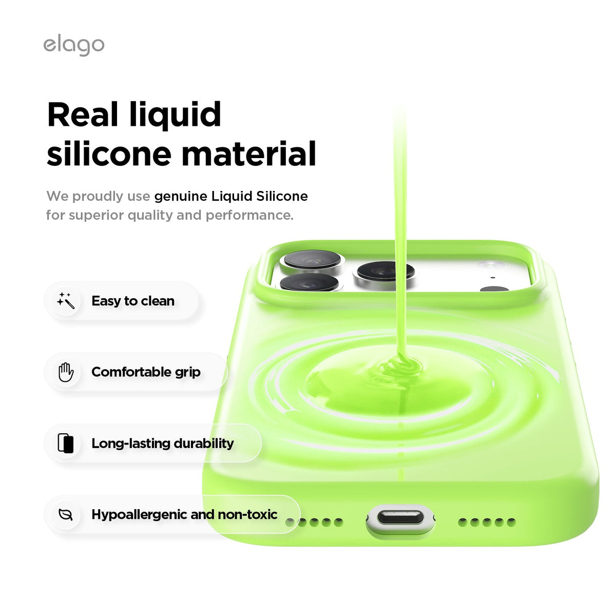 Elago Mag Silicone Case for iPhone 17 Pro / iPhone 18 Pro - Lime Green #color_lime-green
