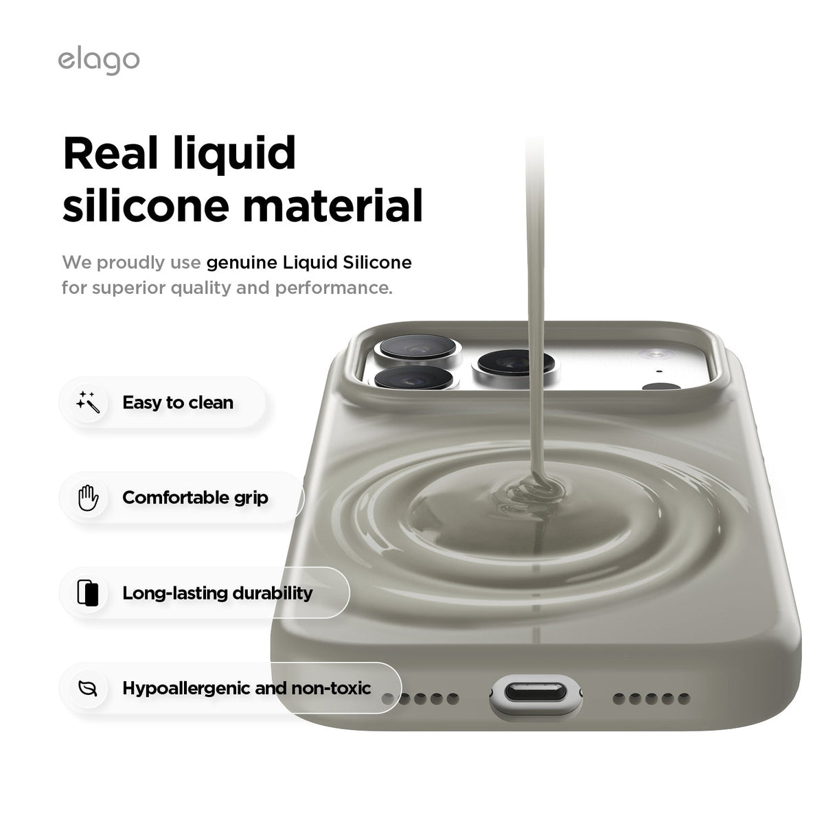 Elago Mag Silicone Case for iPhone 17 Pro / iPhone 18 Pro - Medium Grey #color_medium-grey