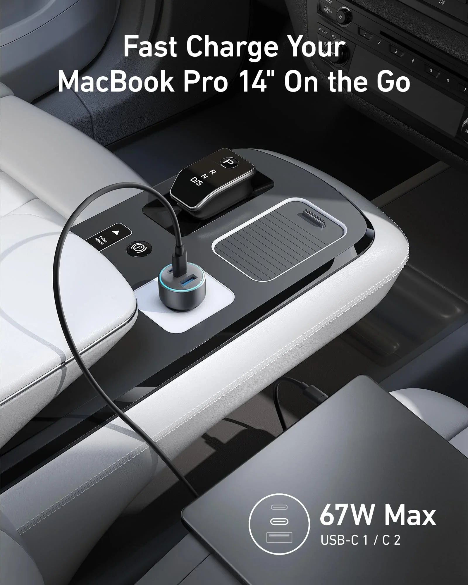 Anker 67W Powerful Triple-Port Car Charger